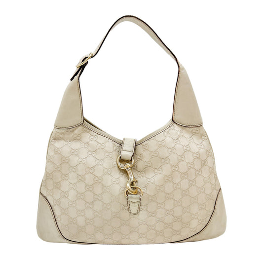 Jackie Beige Leather Shouler Bag