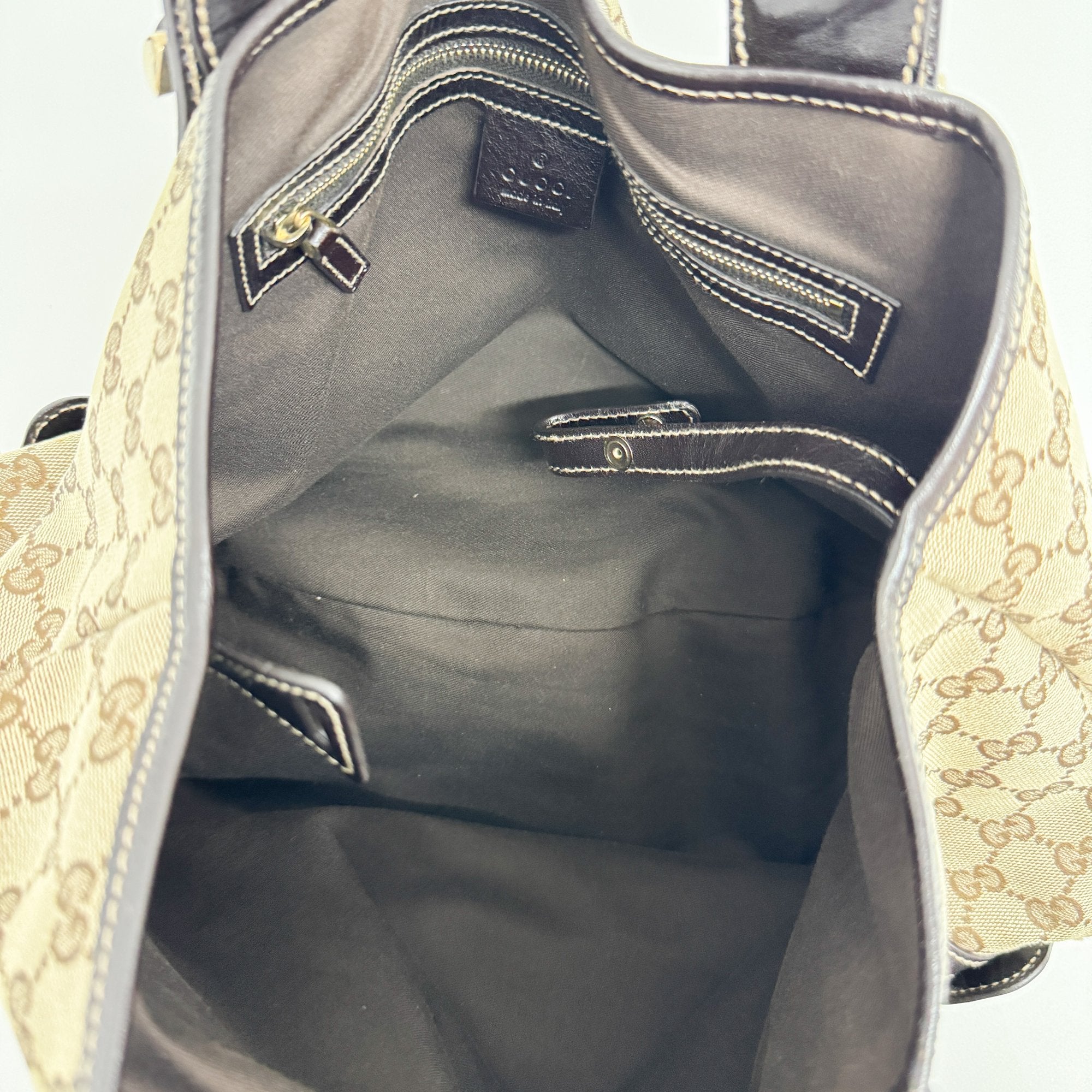 Horsebit GG Brown Canvas Shoulder Bag