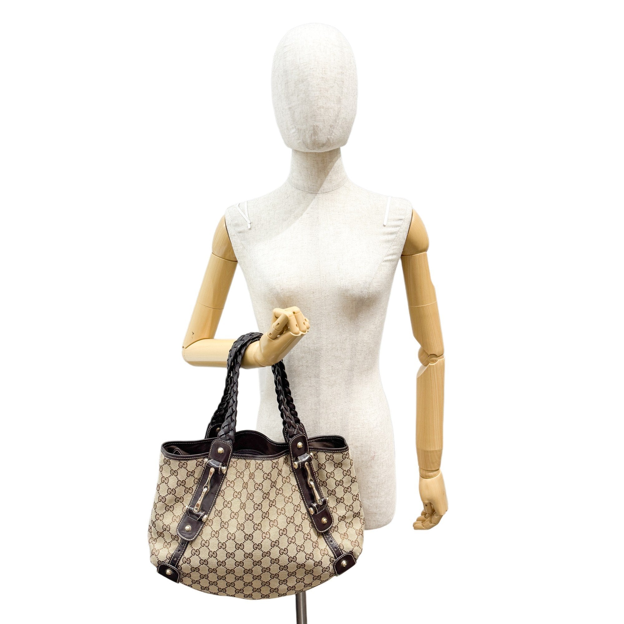 Horsebit GG Brown Canvas Shoulder Bag