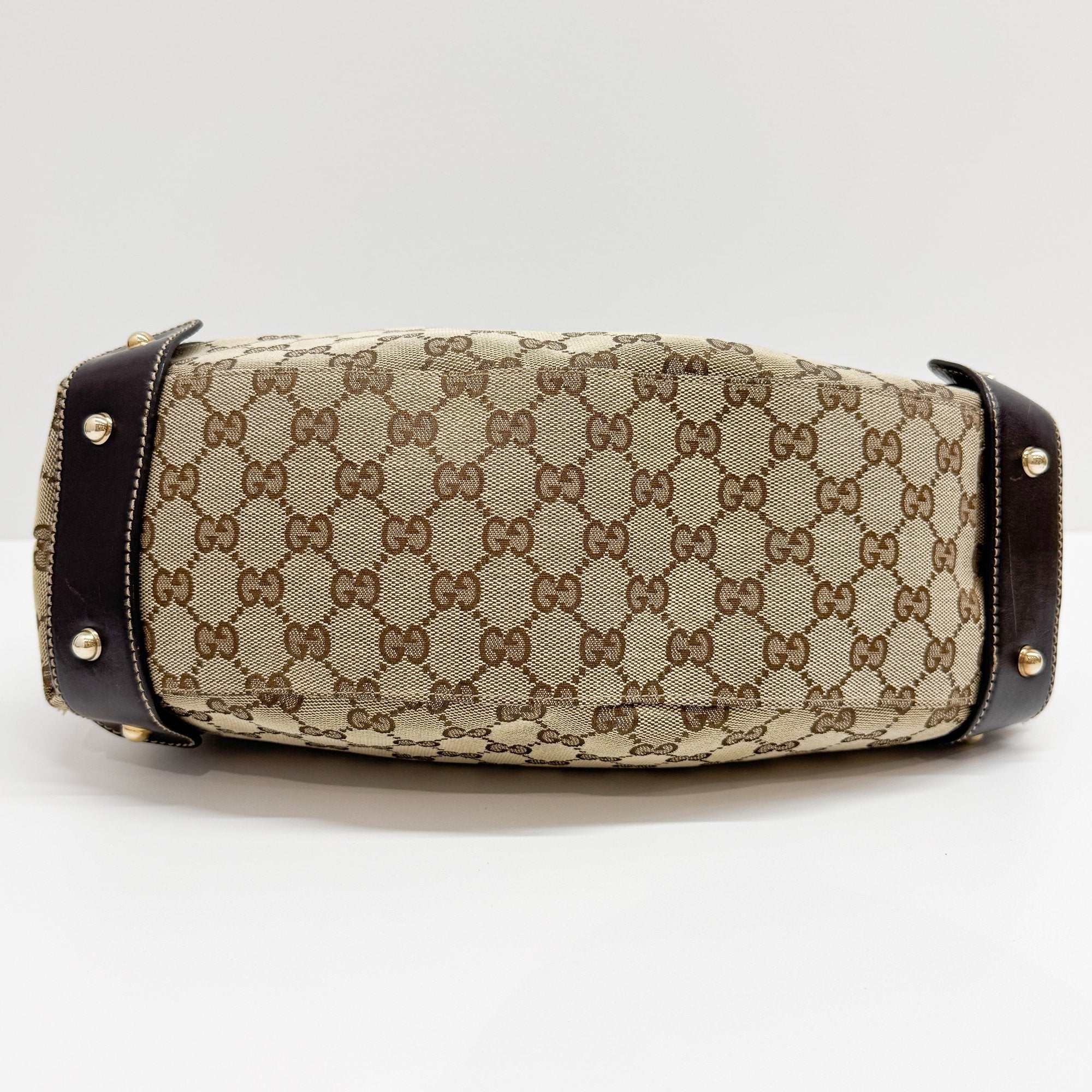 Horsebit GG Brown Canvas Shoulder Bag