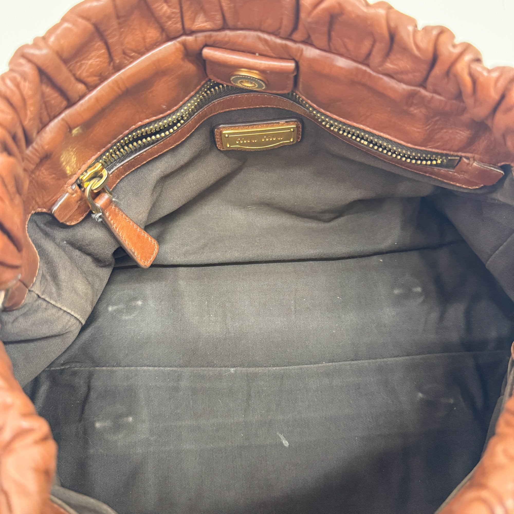 Vitello Brown Calfskin Leather Two Way Bag