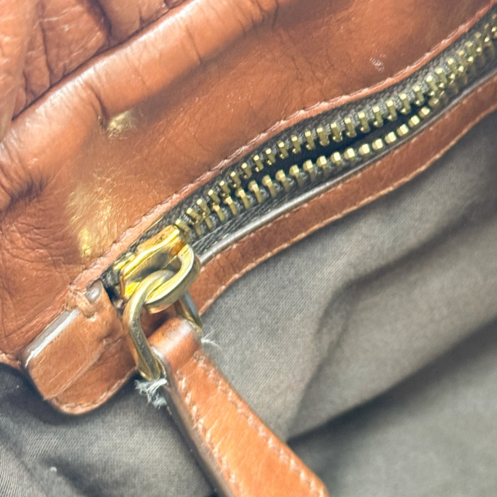 Vitello Brown Calfskin Leather Two Way Bag