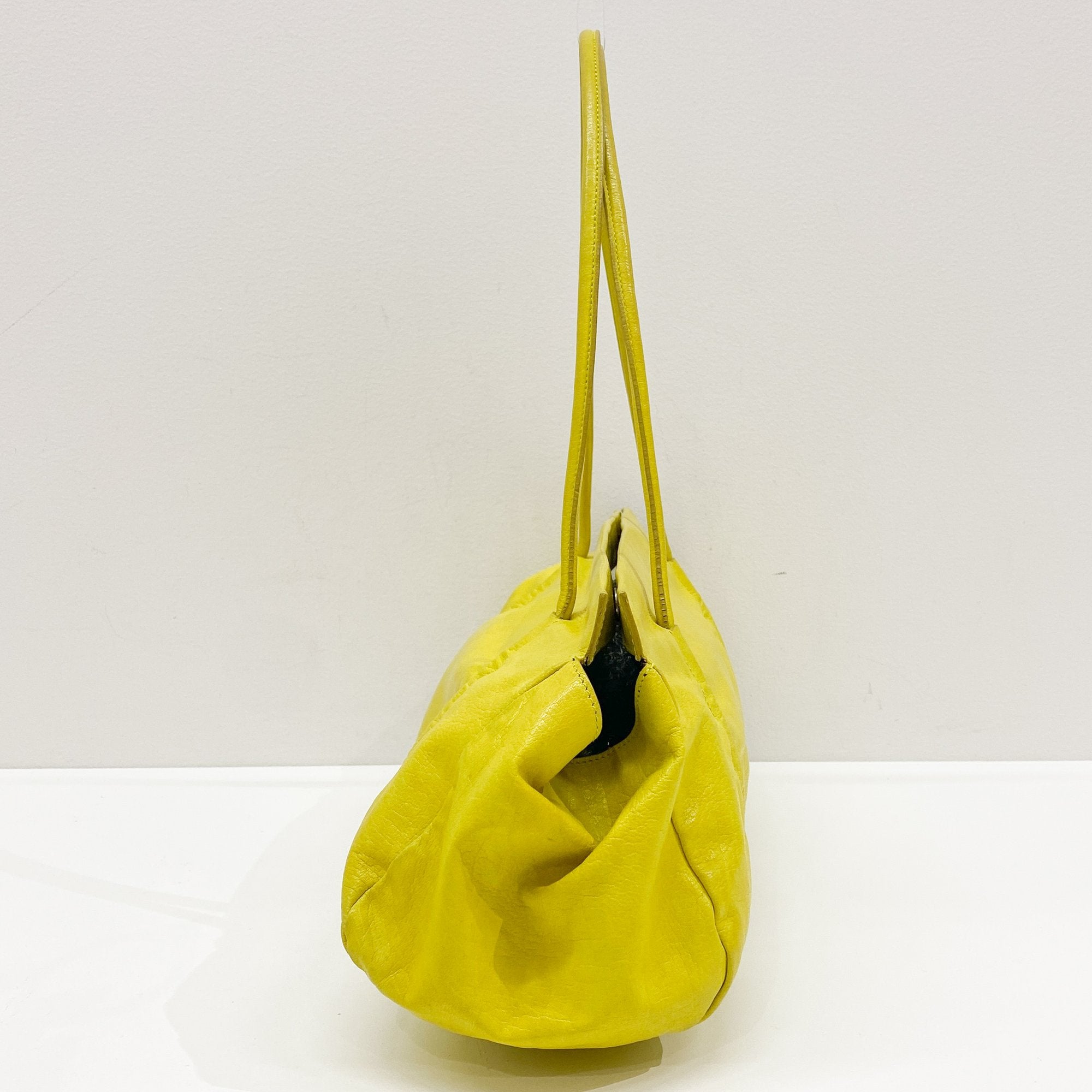 Archive Yellow Leather Shoulder Bag