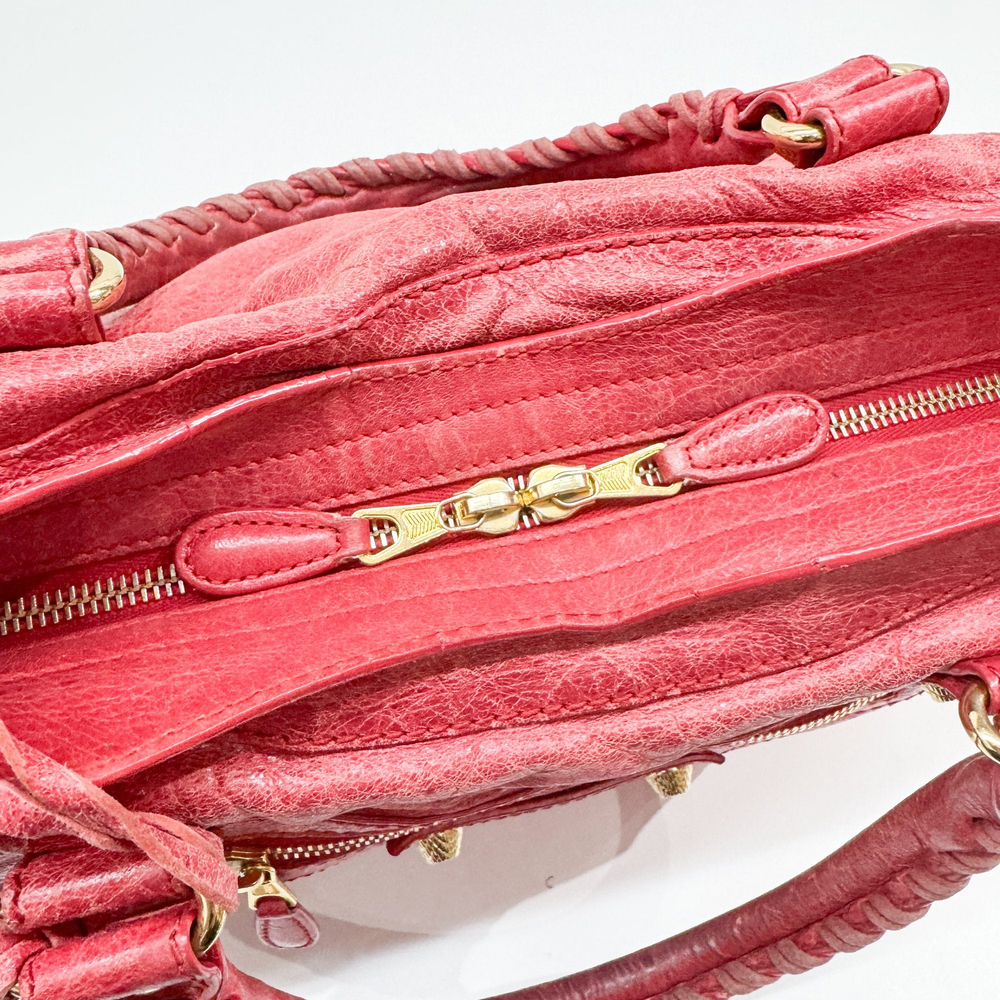 The City Red Leather Two Way Bag