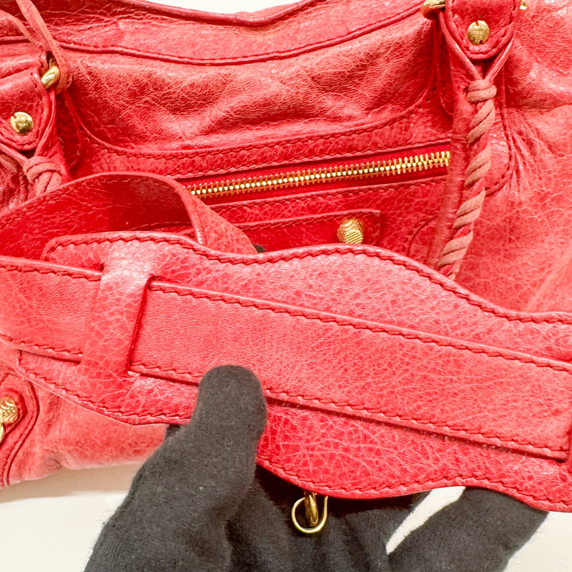 The City Red Leather Two Way Bag