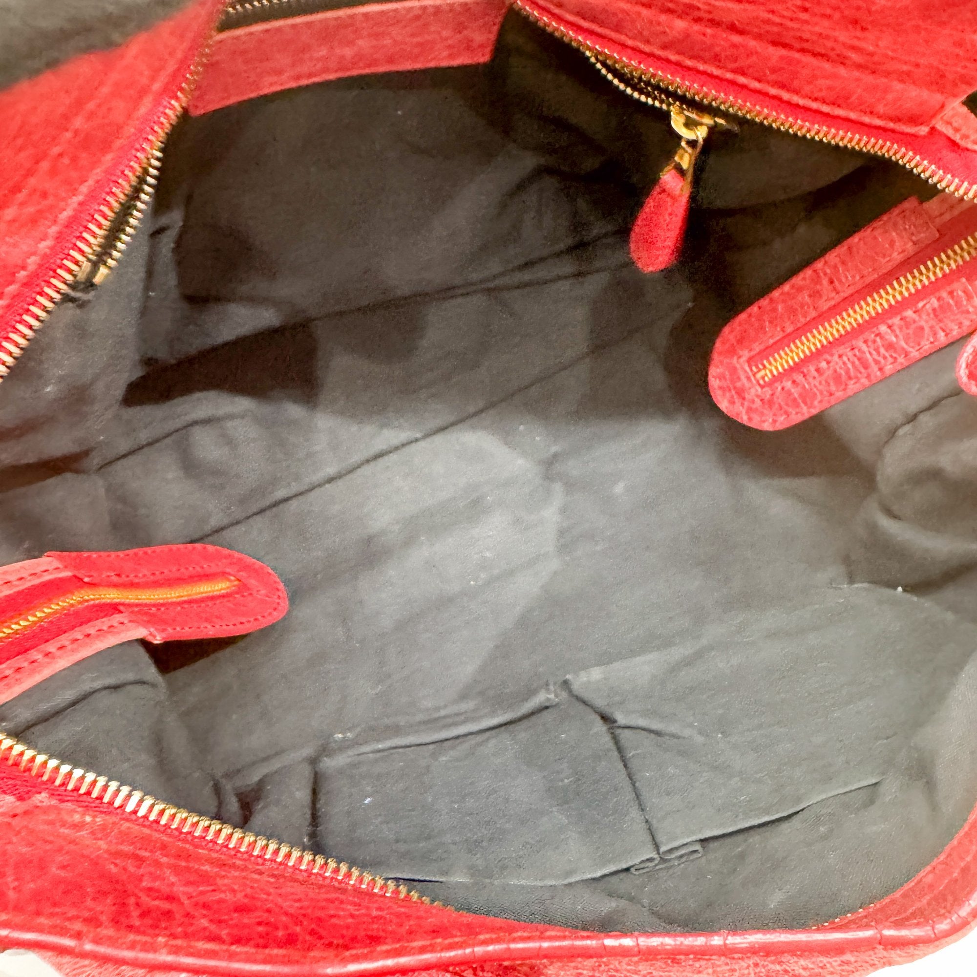 The City Red Leather Two Way Bag