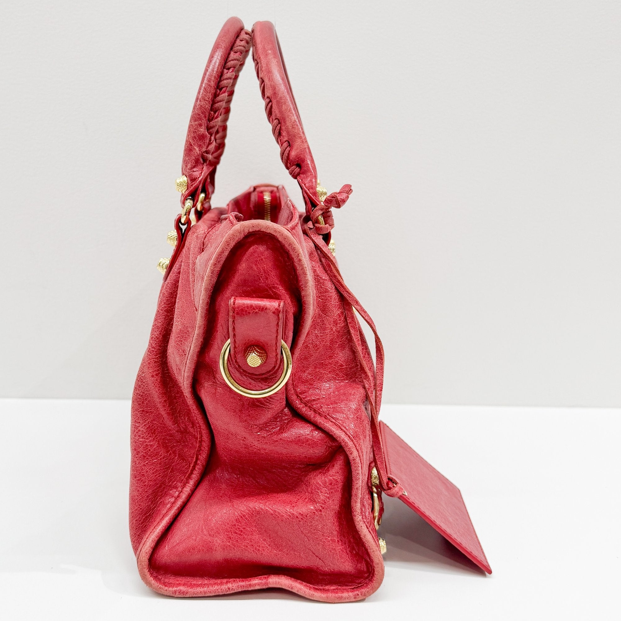 The City Red Leather Two Way Bag
