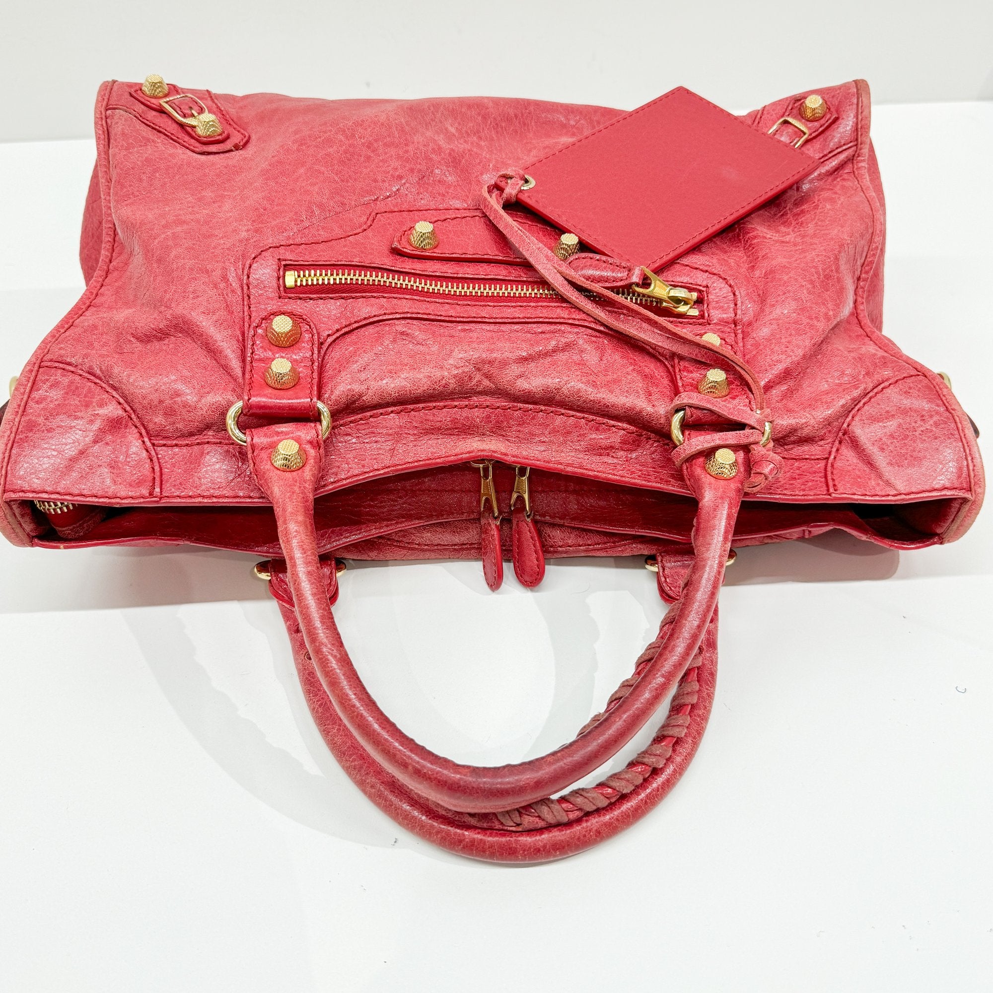 The City Red Leather Two Way Bag
