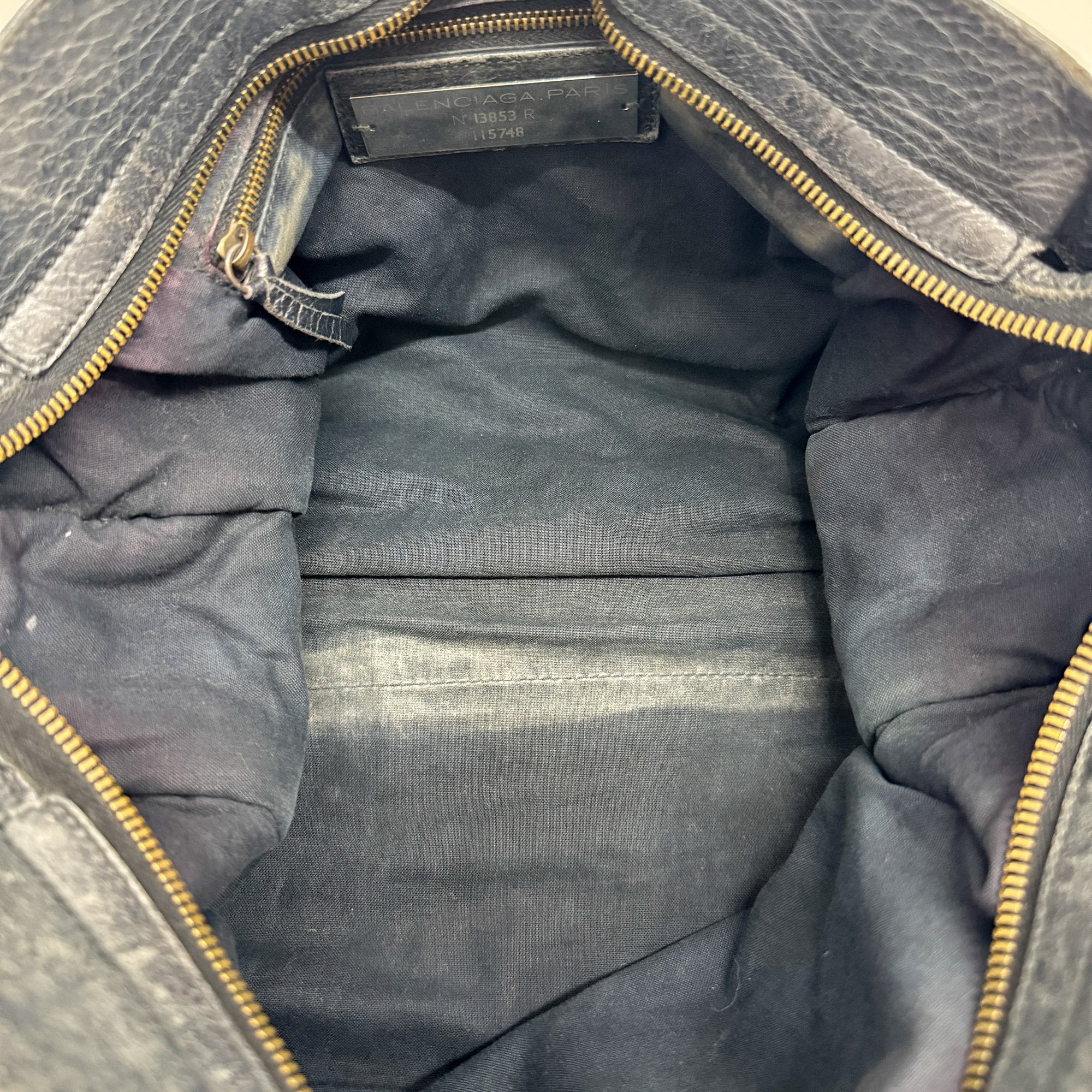 The City Dark Grey Calfskin Leather Two Way Bag