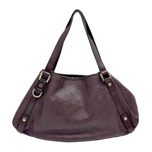 Abbey Brown GG Canvas Leather Shoulder Bag