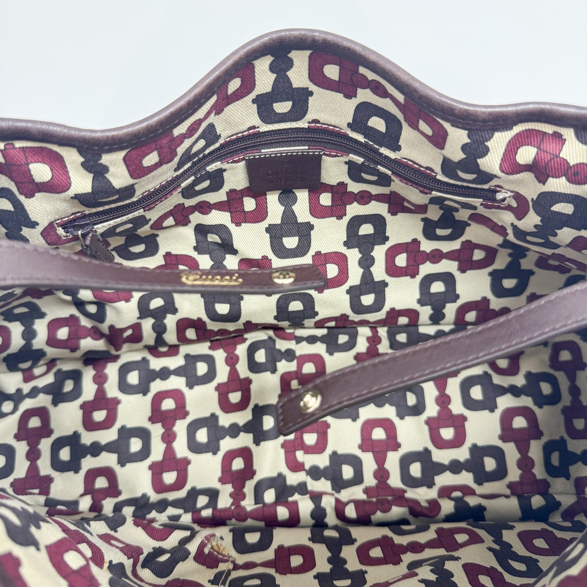 Abbey Brown GG Canvas Leather Shoulder Bag