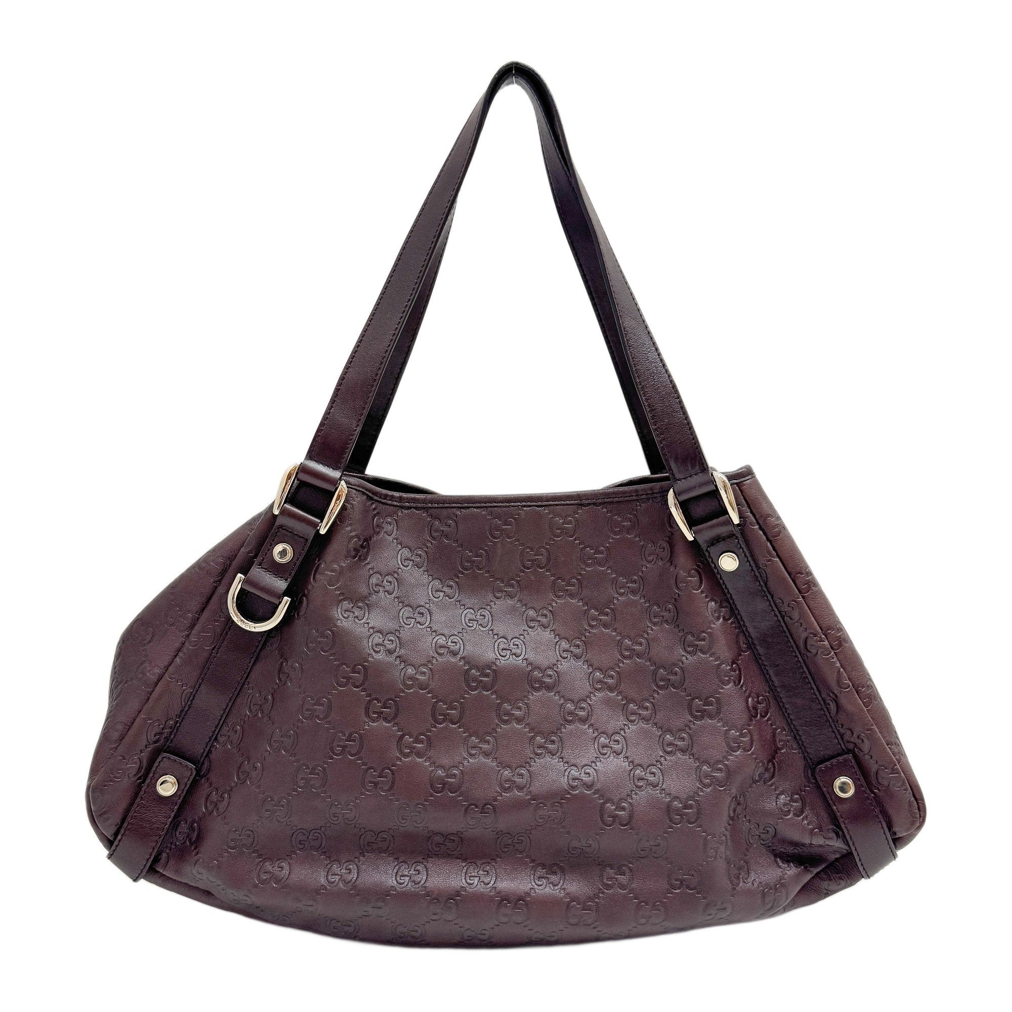 Abbey Brown GG Canvas Leather Shoulder Bag