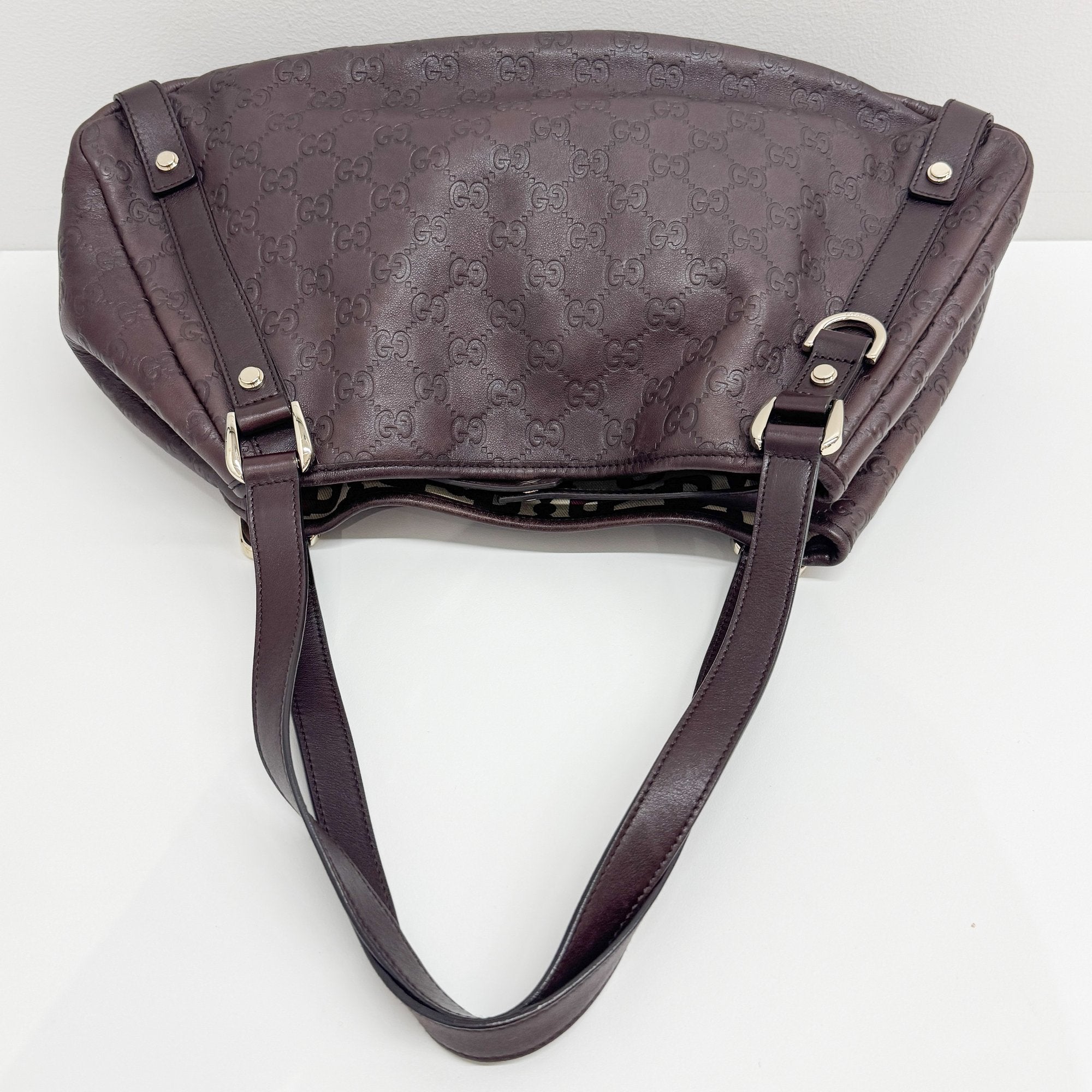 Abbey Brown GG Canvas Leather Shoulder Bag