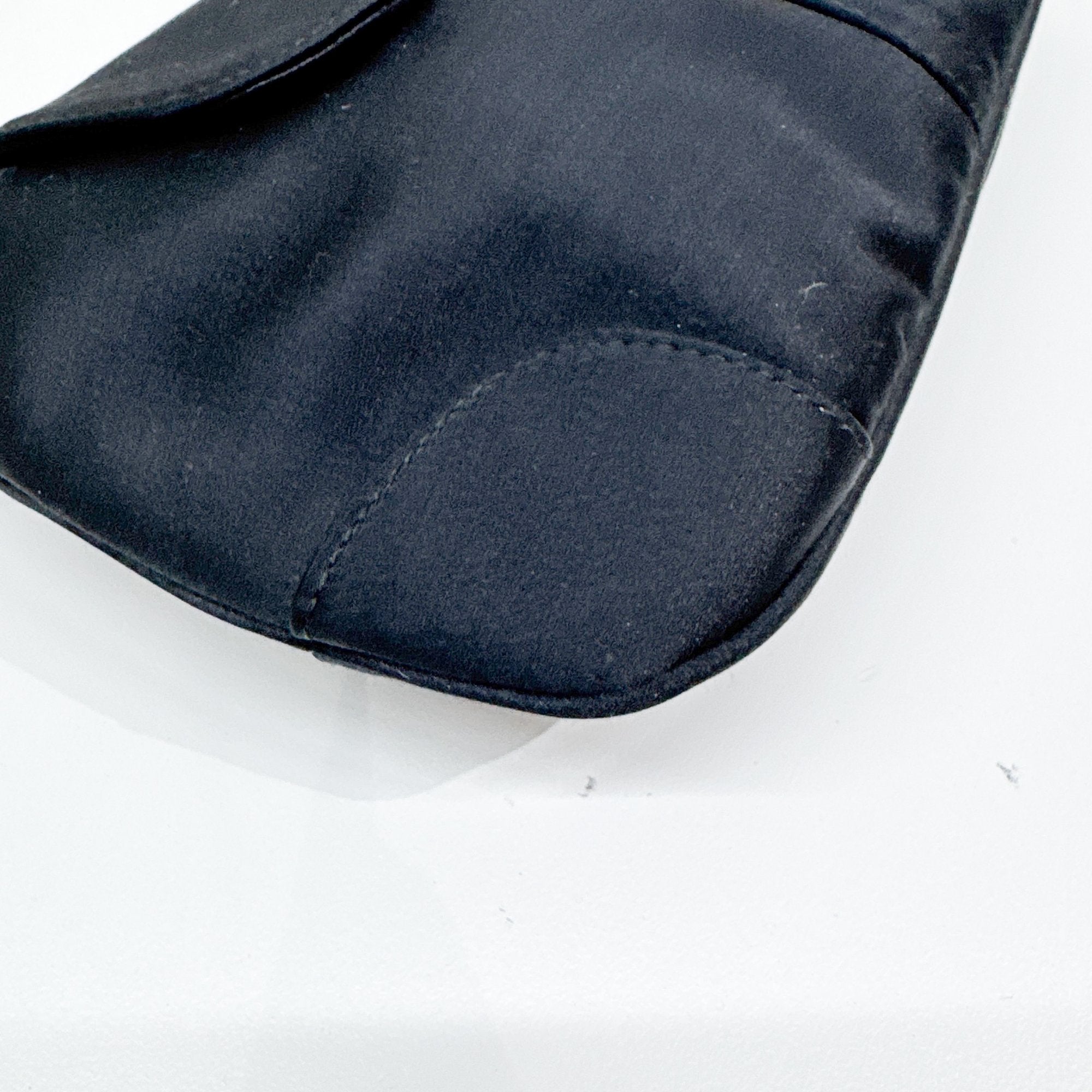 Bamboo Black Satin Hand Bag