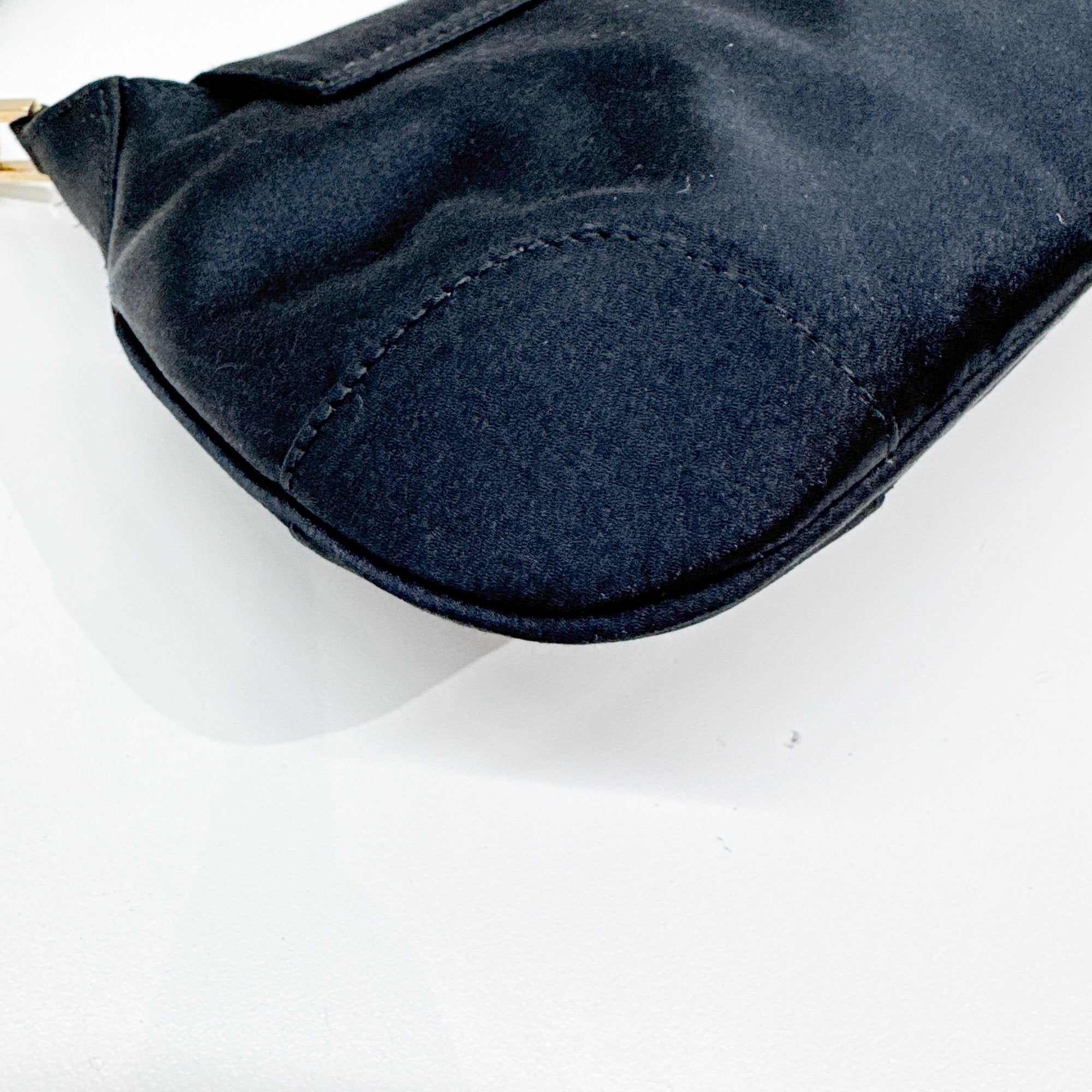 Bamboo Black Satin Hand Bag