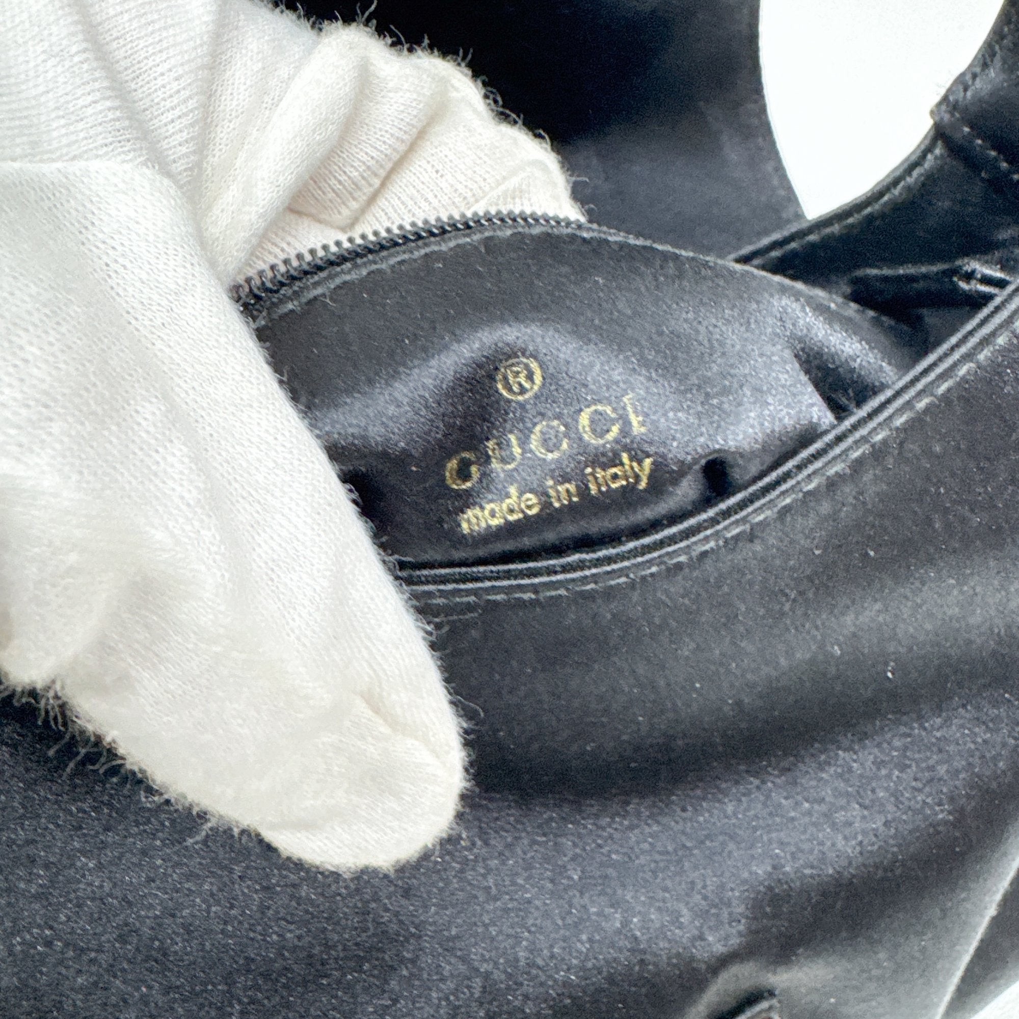 Bamboo Black Satin Hand Bag