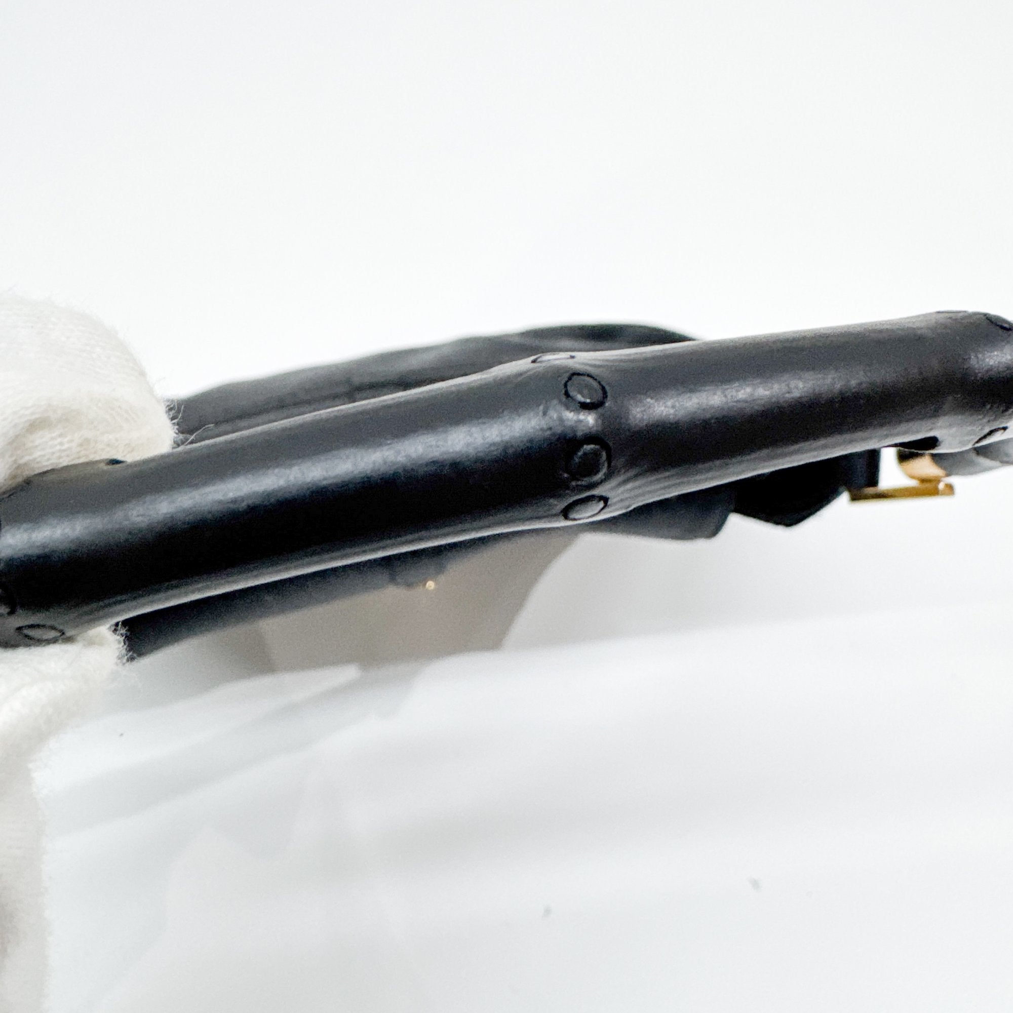 Bamboo Black Satin Hand Bag