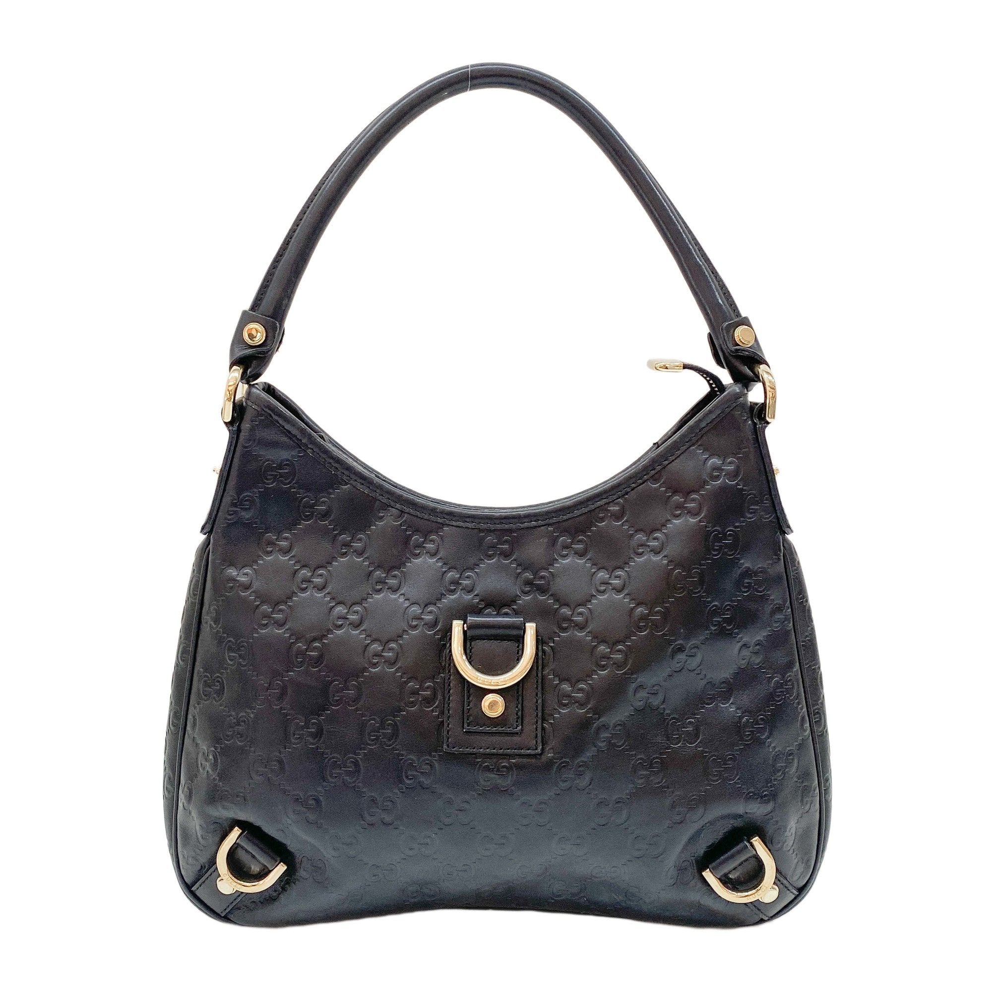 Abbey Black Leather Shoulder Bag