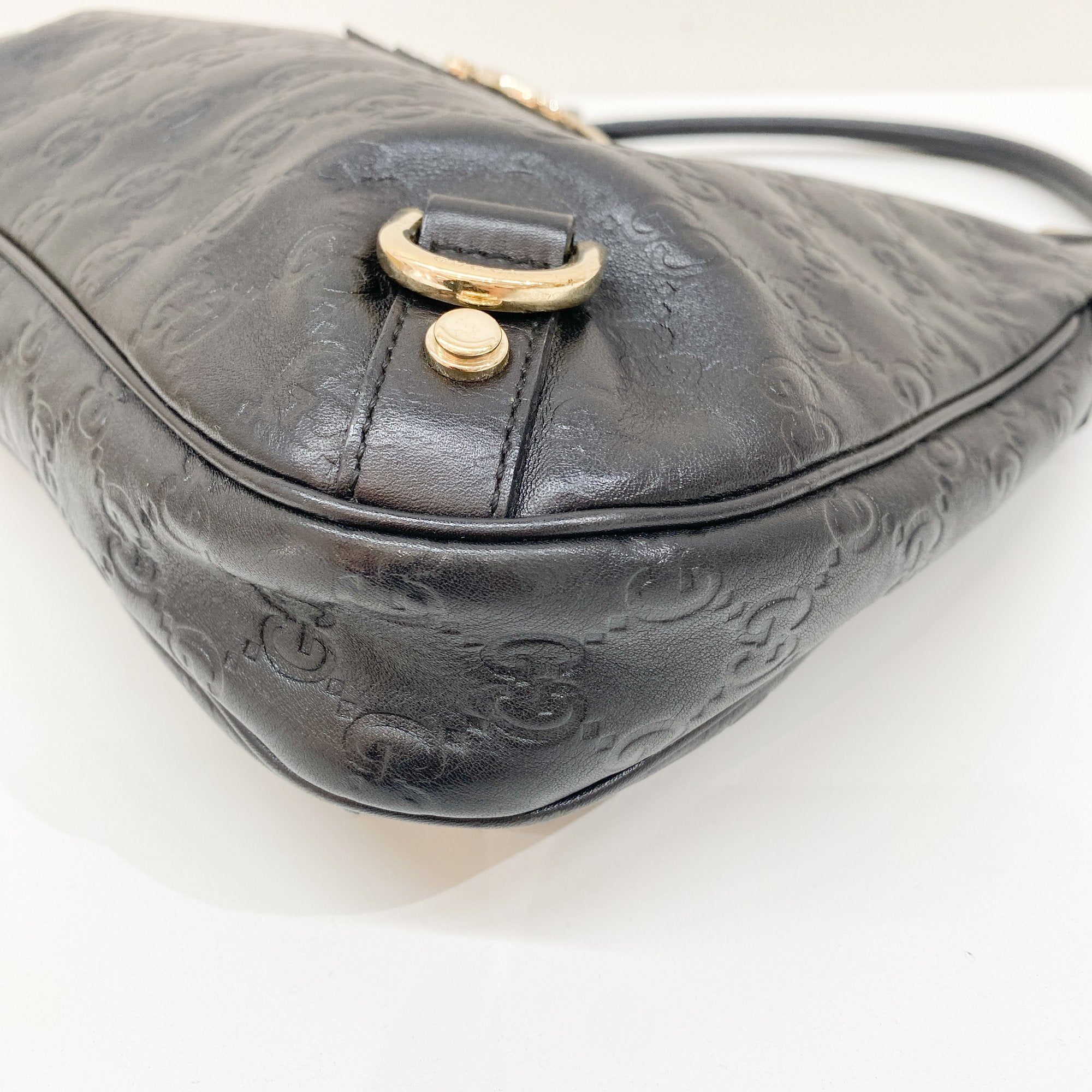 Abbey Black Leather Shoulder Bag