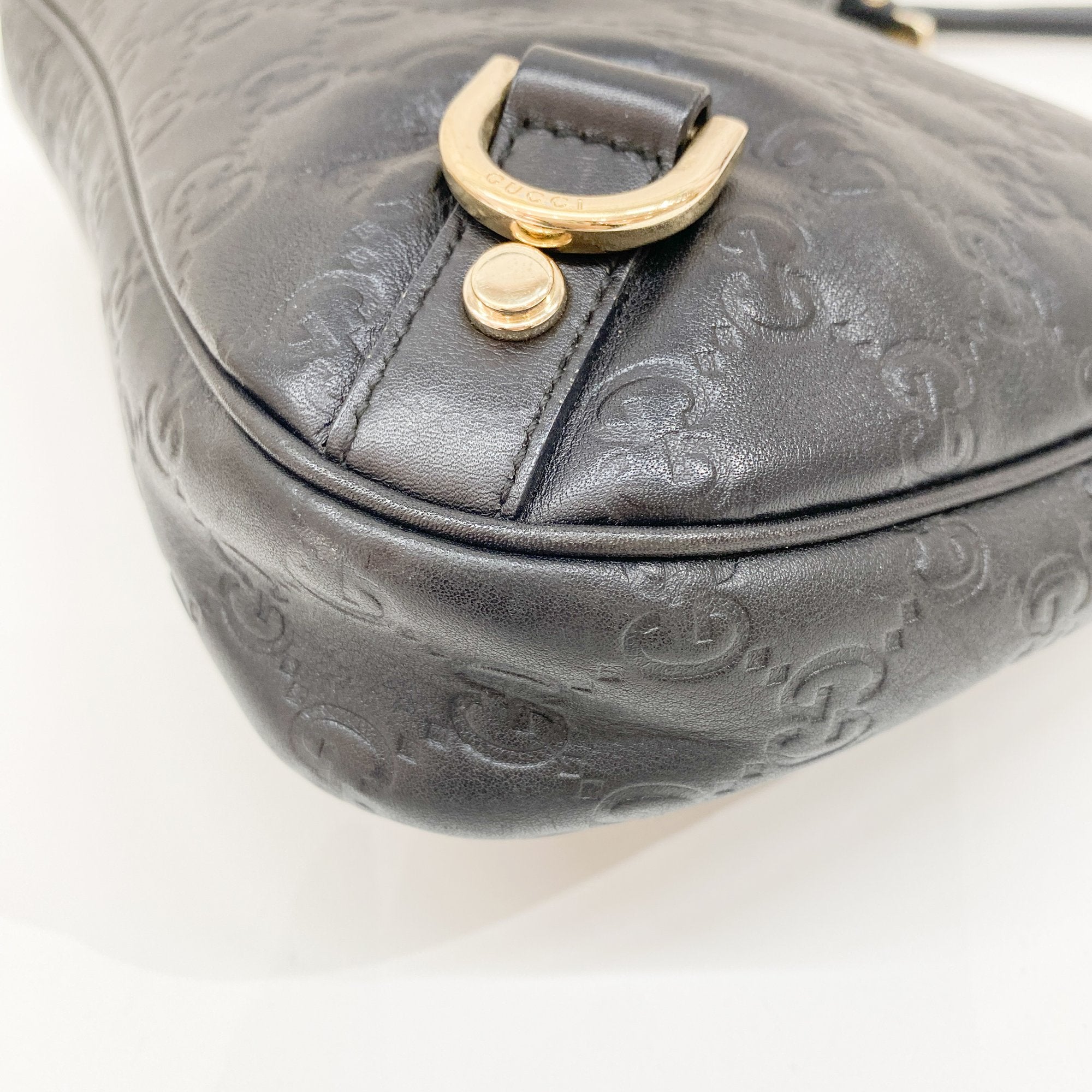 Abbey Black Leather Shoulder Bag