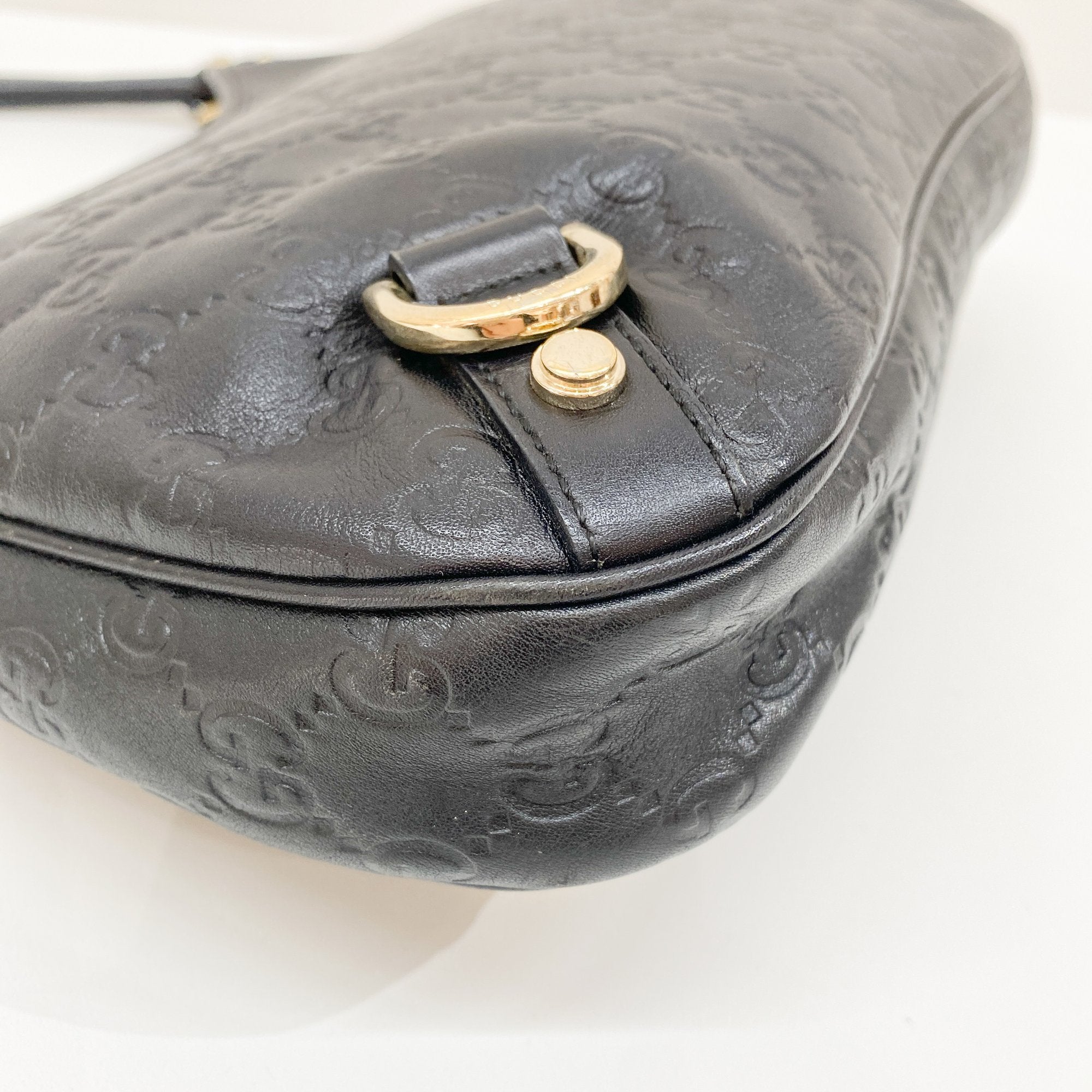Abbey Black Leather Shoulder Bag