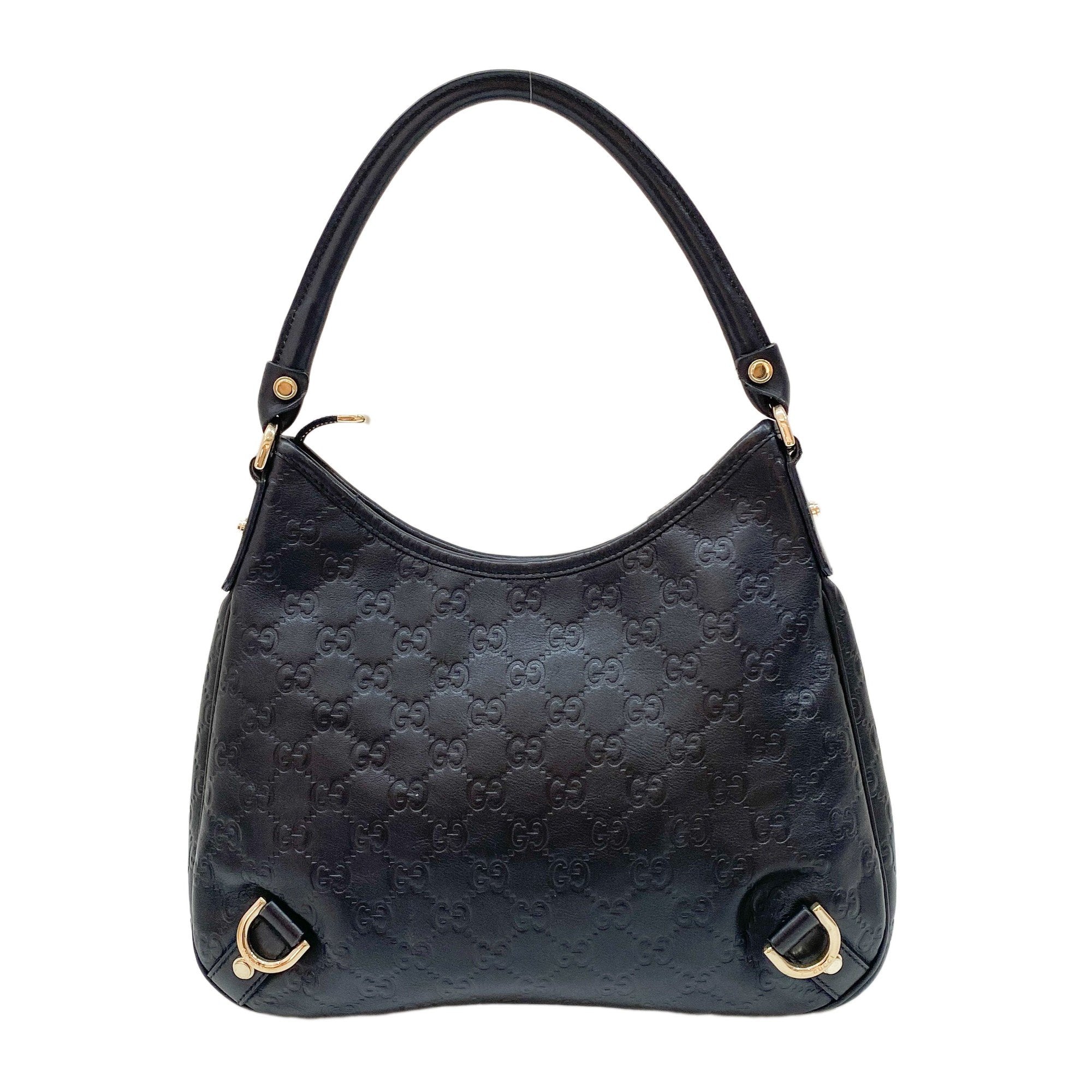Abbey Black Leather Shoulder Bag