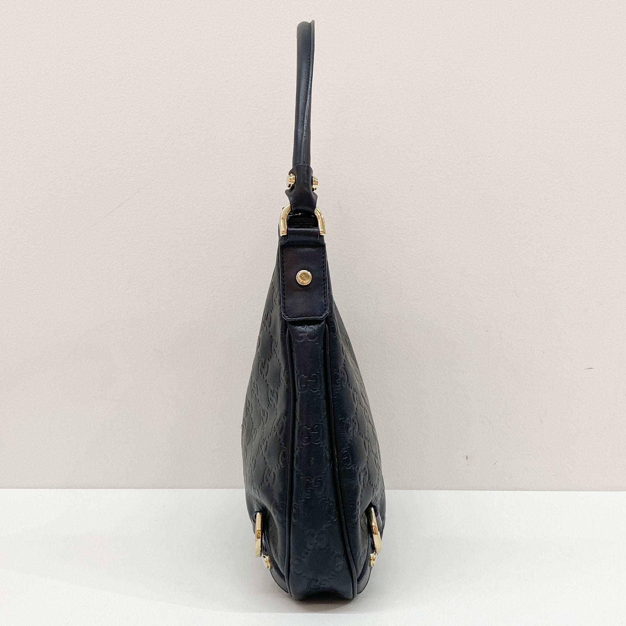 Abbey Black Leather Shoulder Bag