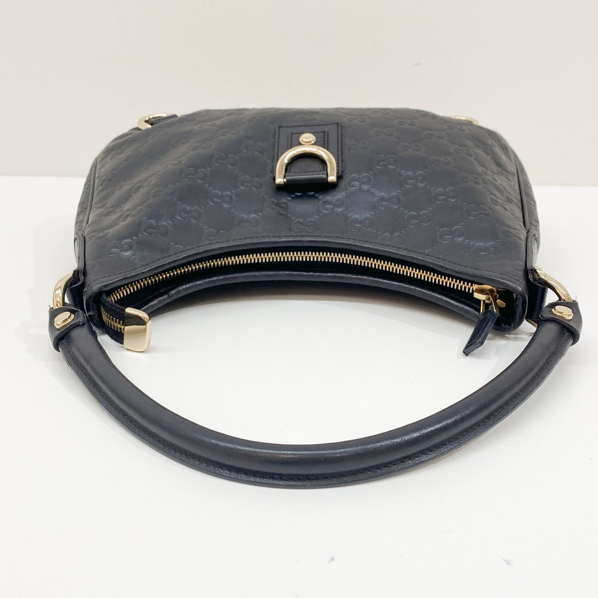 Abbey Black Leather Shoulder Bag