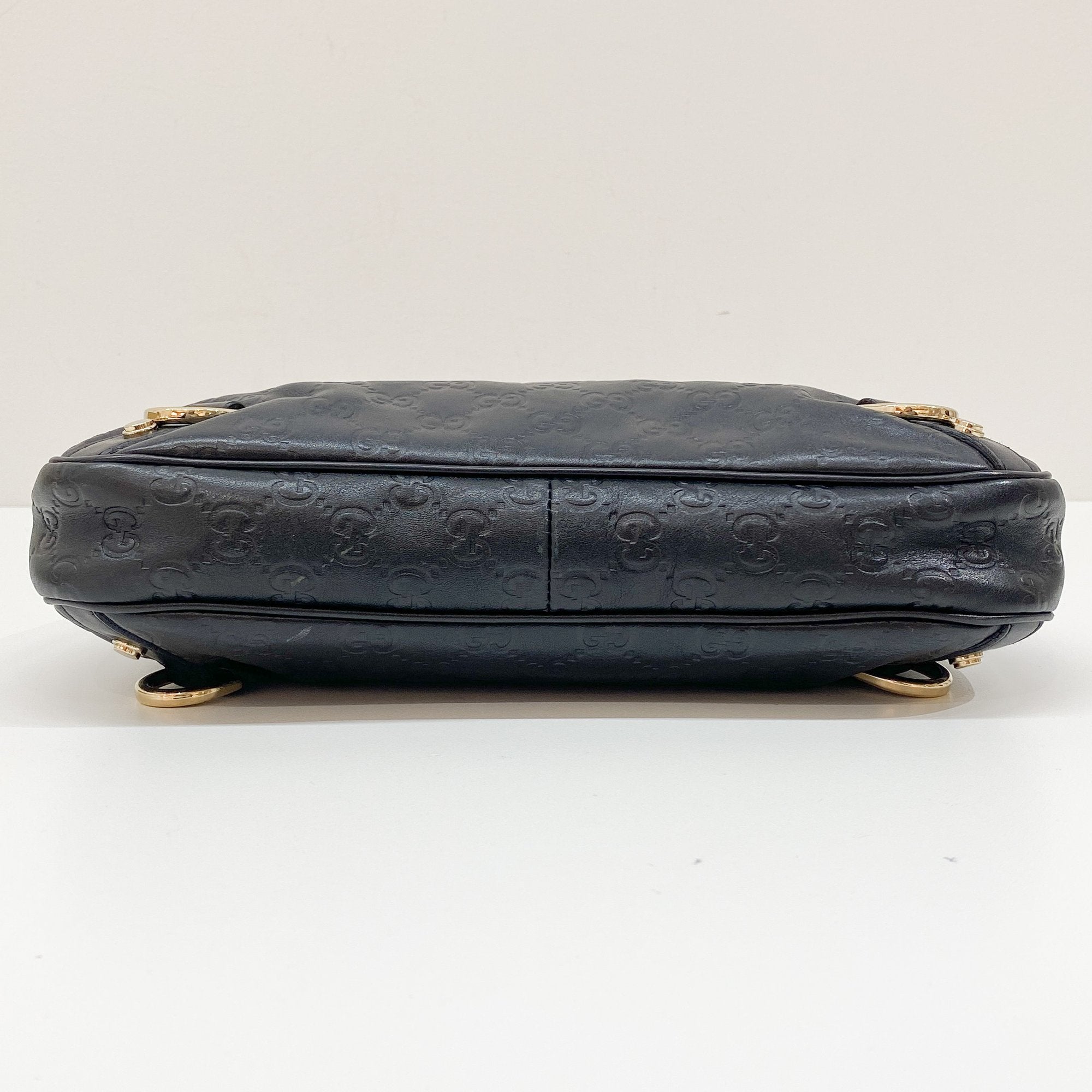 Abbey Black Leather Shoulder Bag