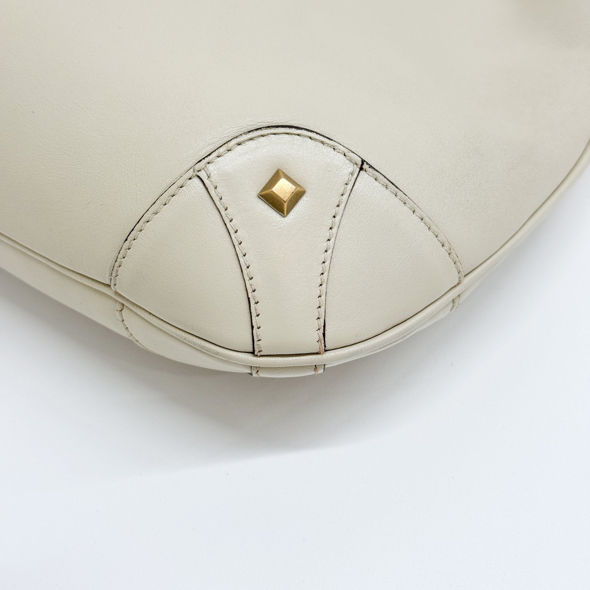 New Jackie White Leather Shoulder Bag