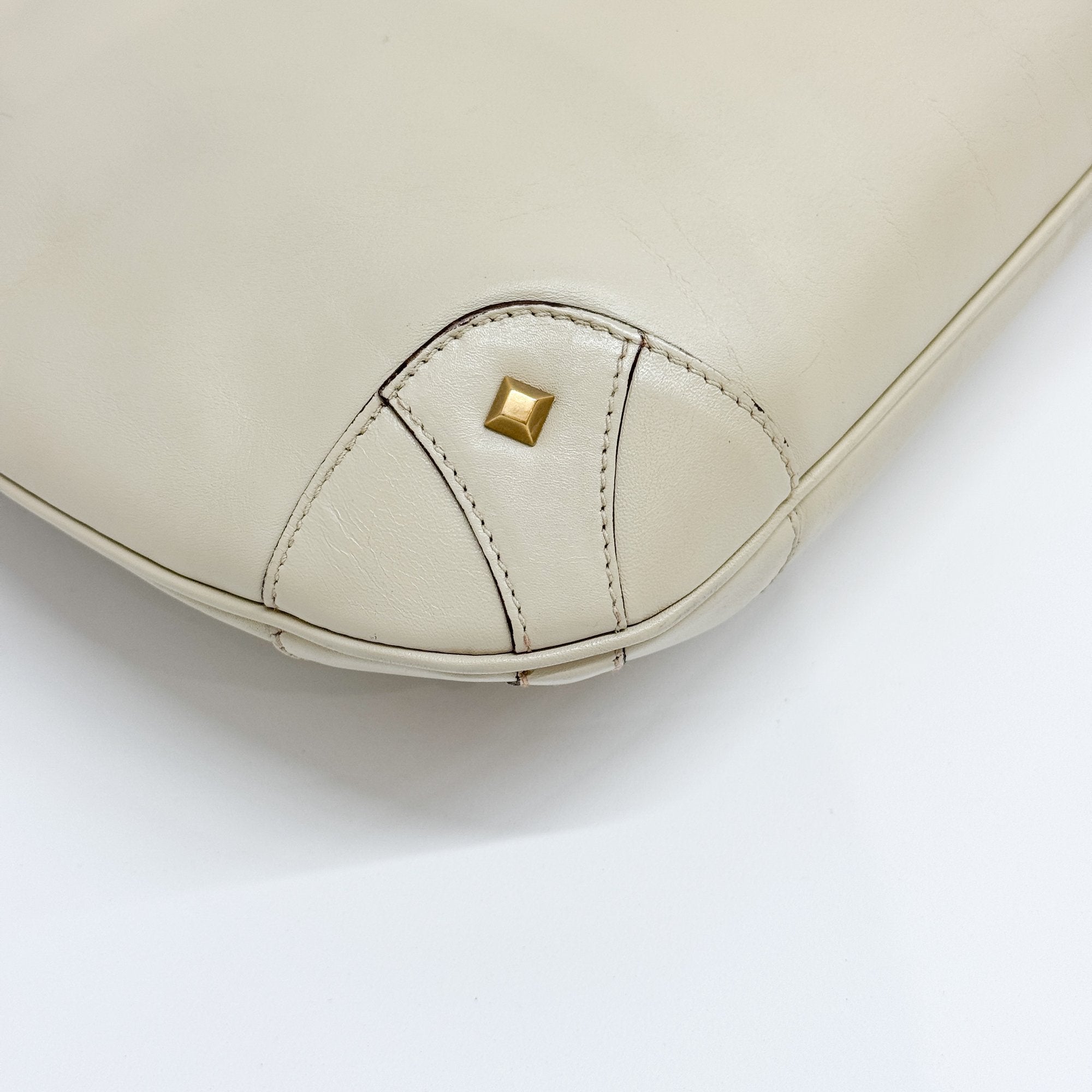 New Jackie White Leather Shoulder Bag