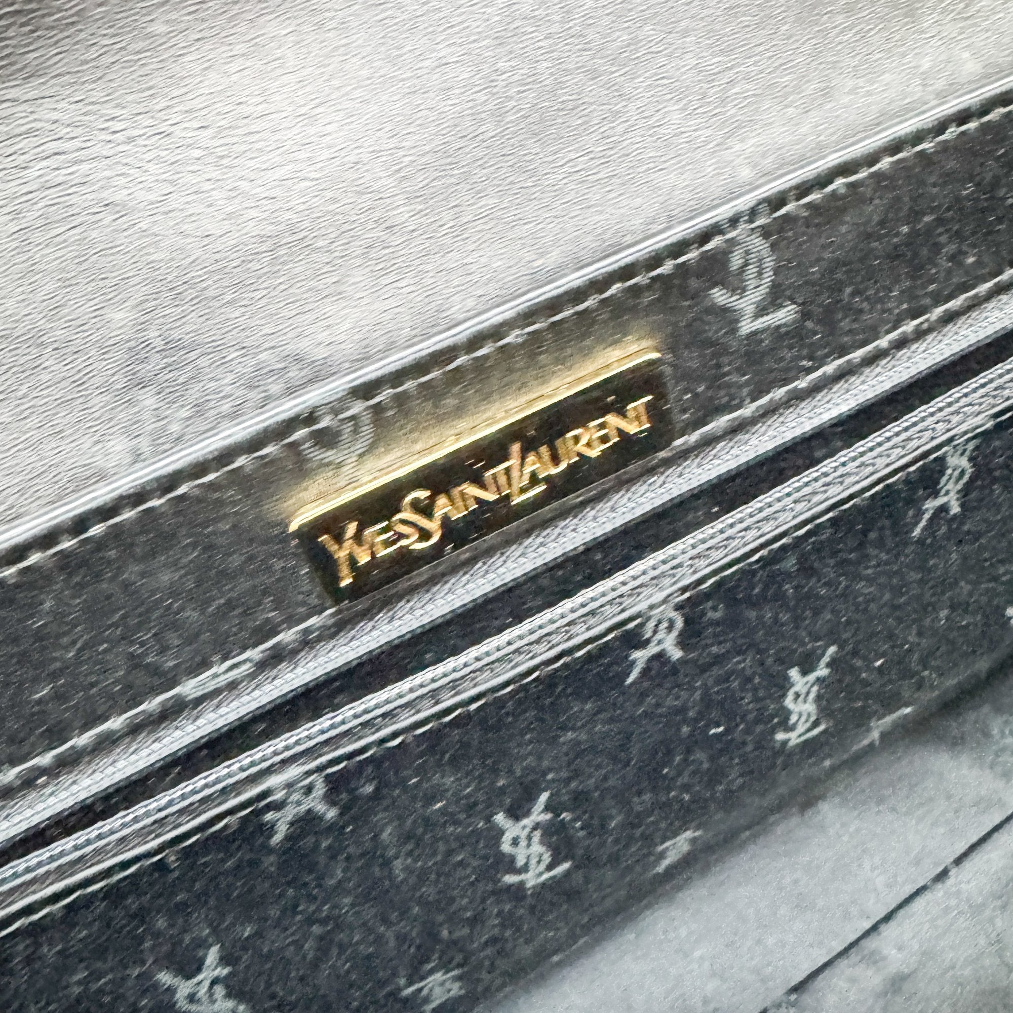 Black Croc Embossed Leather Hand Bag