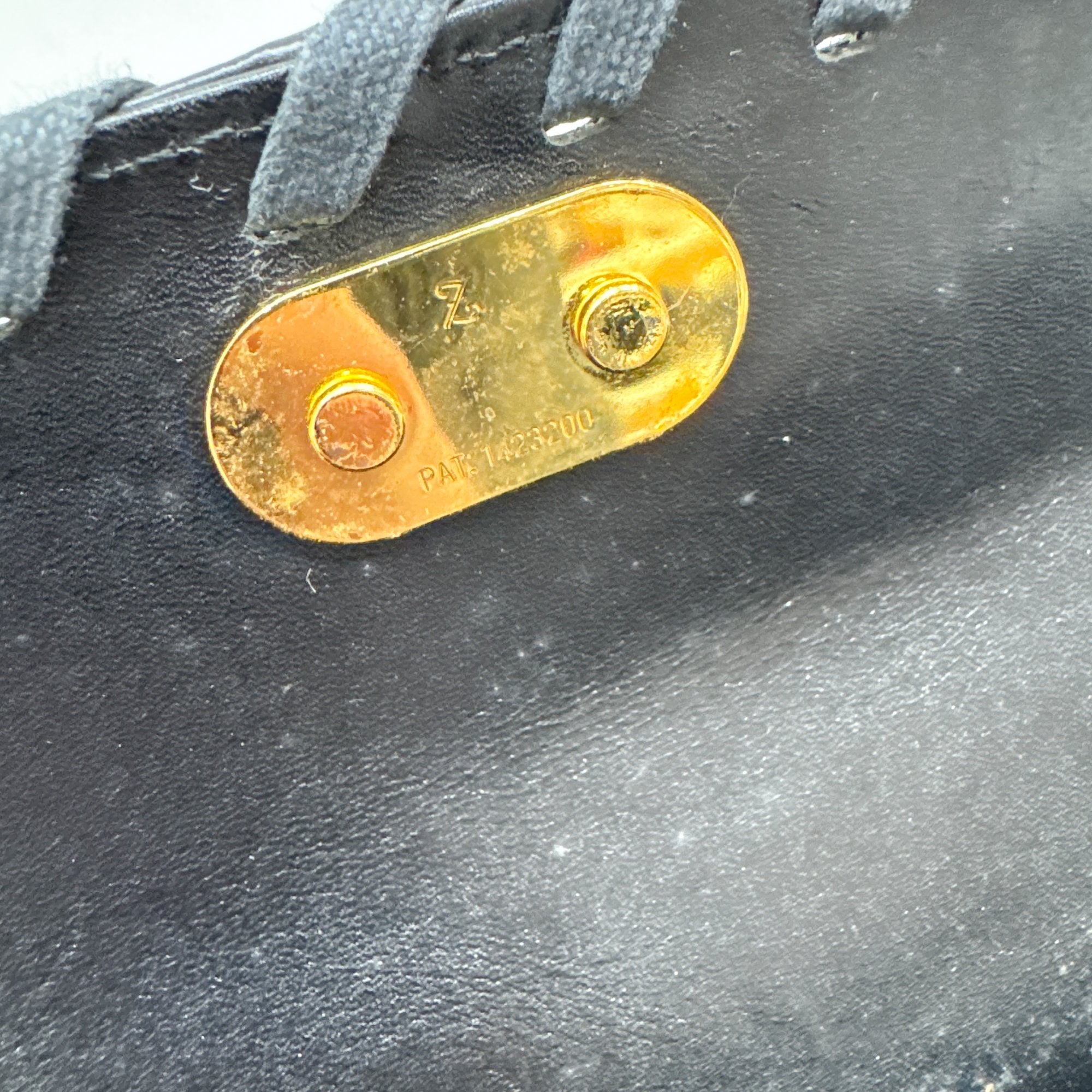 Black Croc Embossed Leather Hand Bag