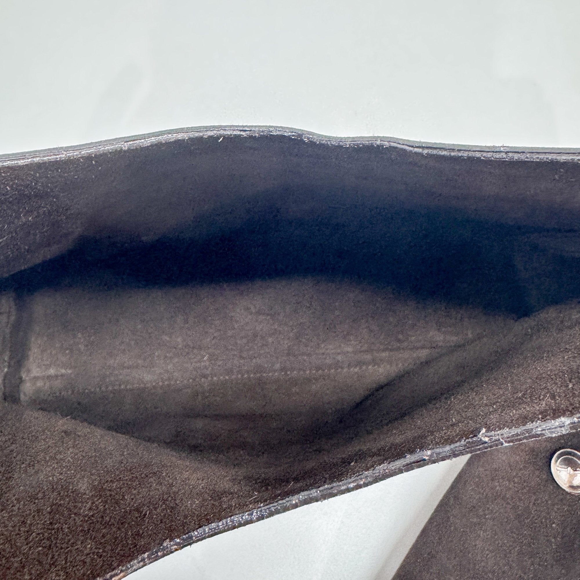 Metal Handle Brown Suede Shoulder Bag