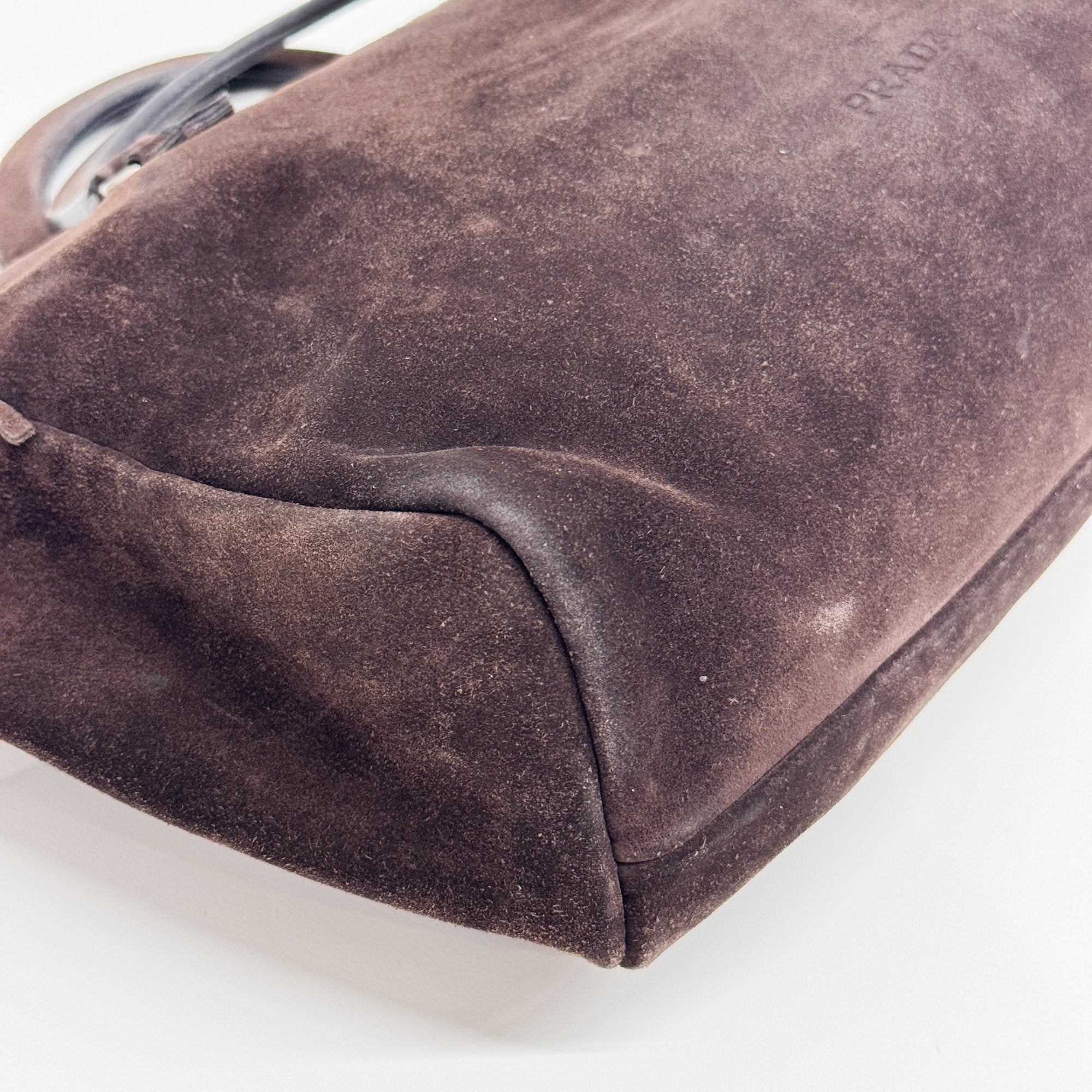 Dark Brown Suede Hand Bag