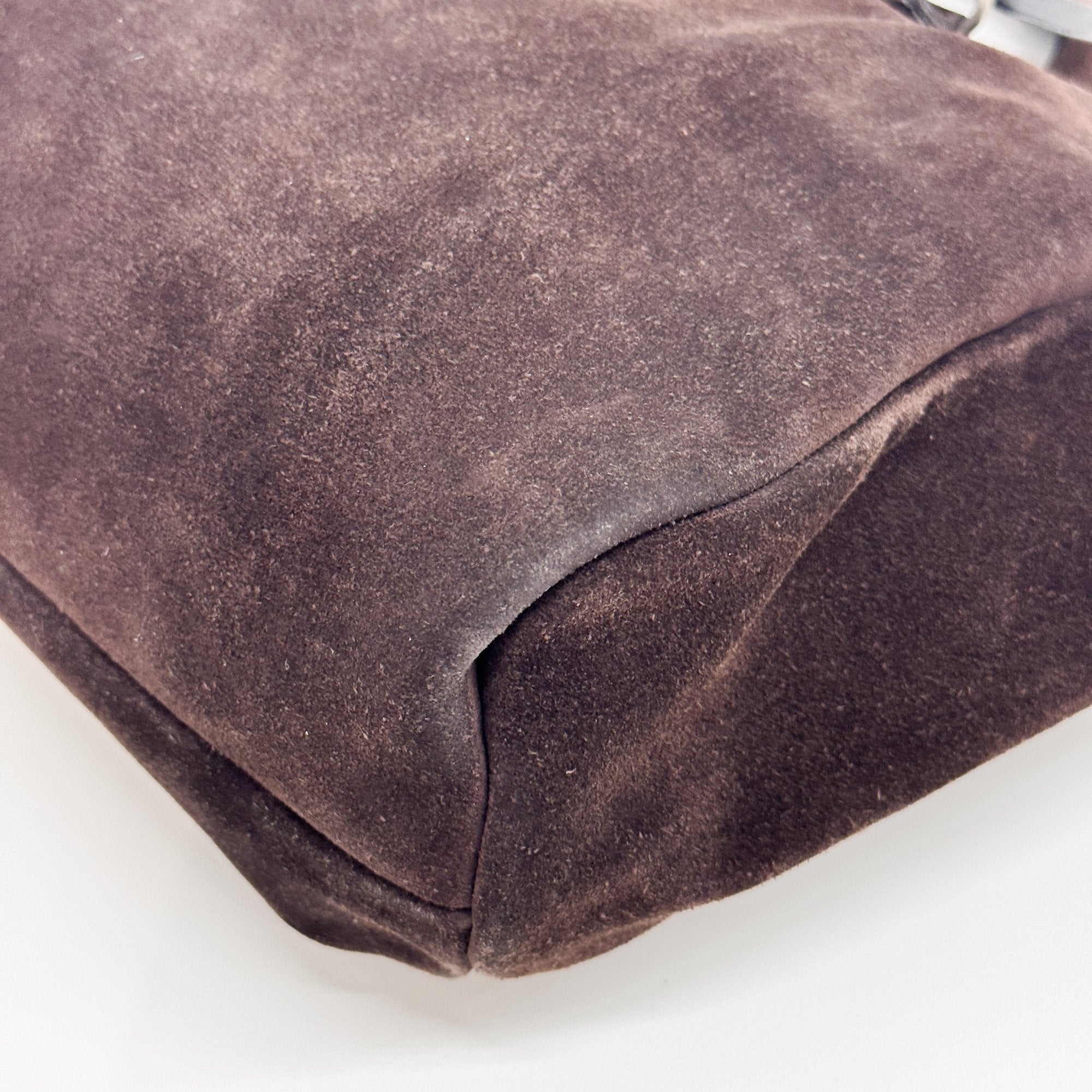 Dark Brown Suede Hand Bag