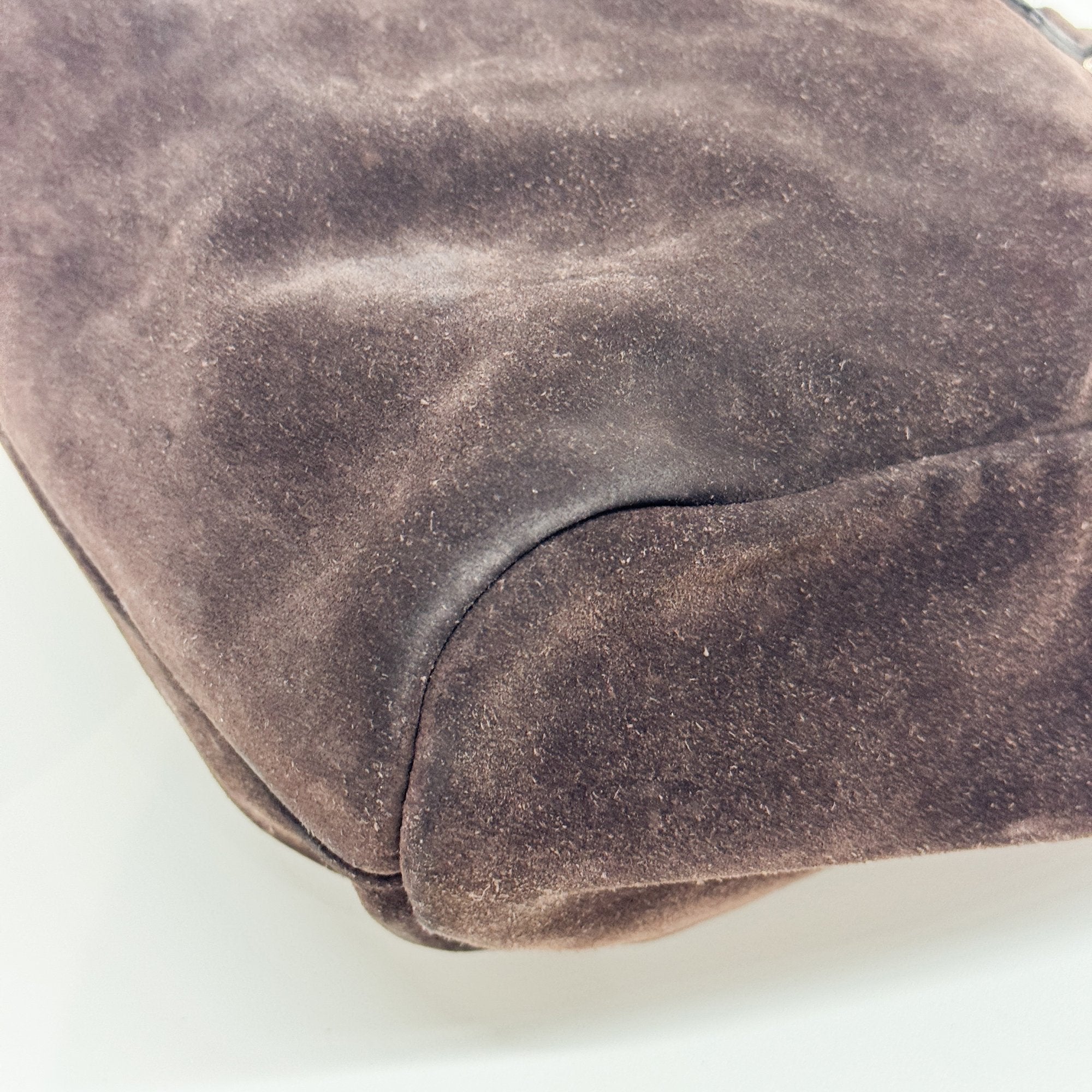 Dark Brown Suede Hand Bag