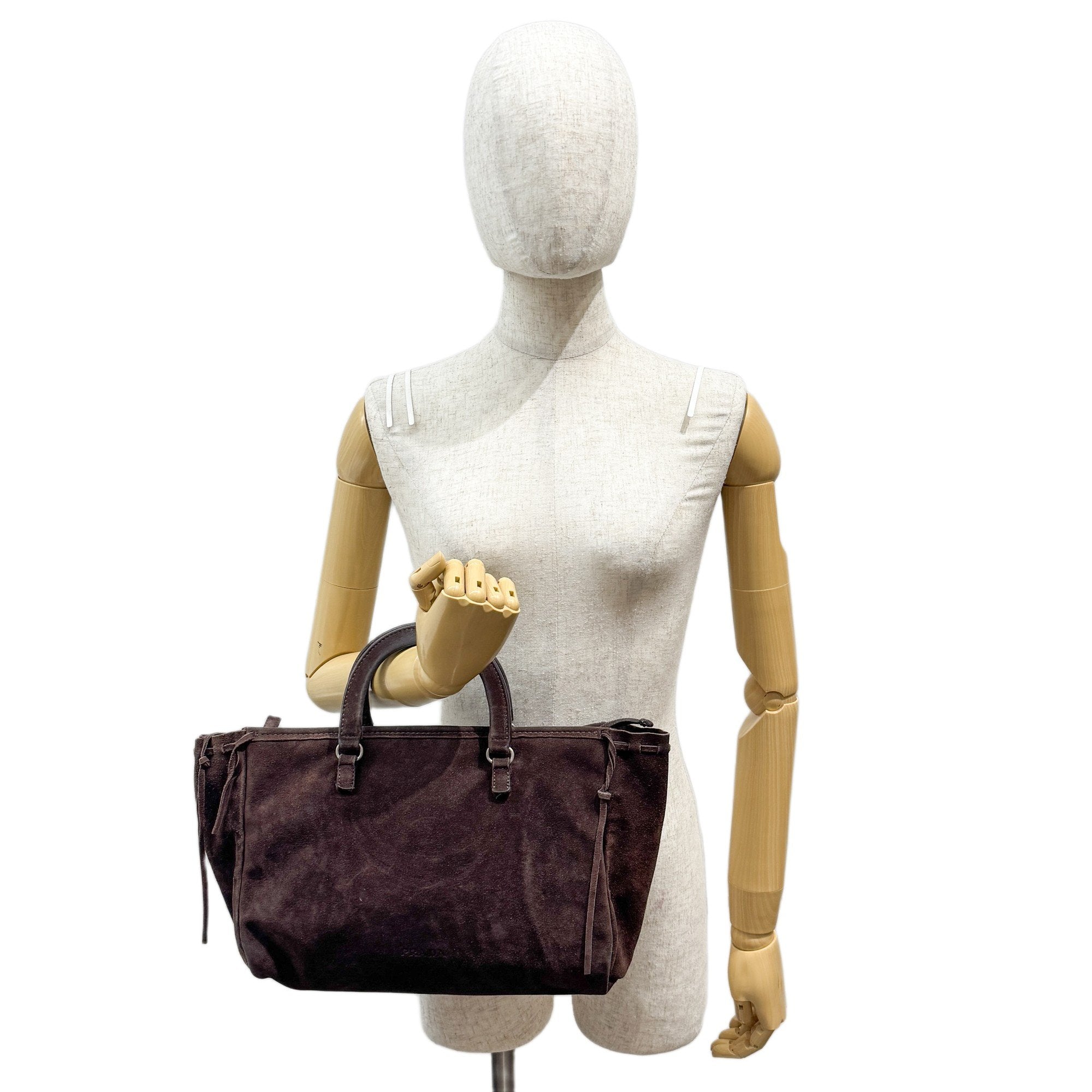 Dark Brown Suede Hand Bag