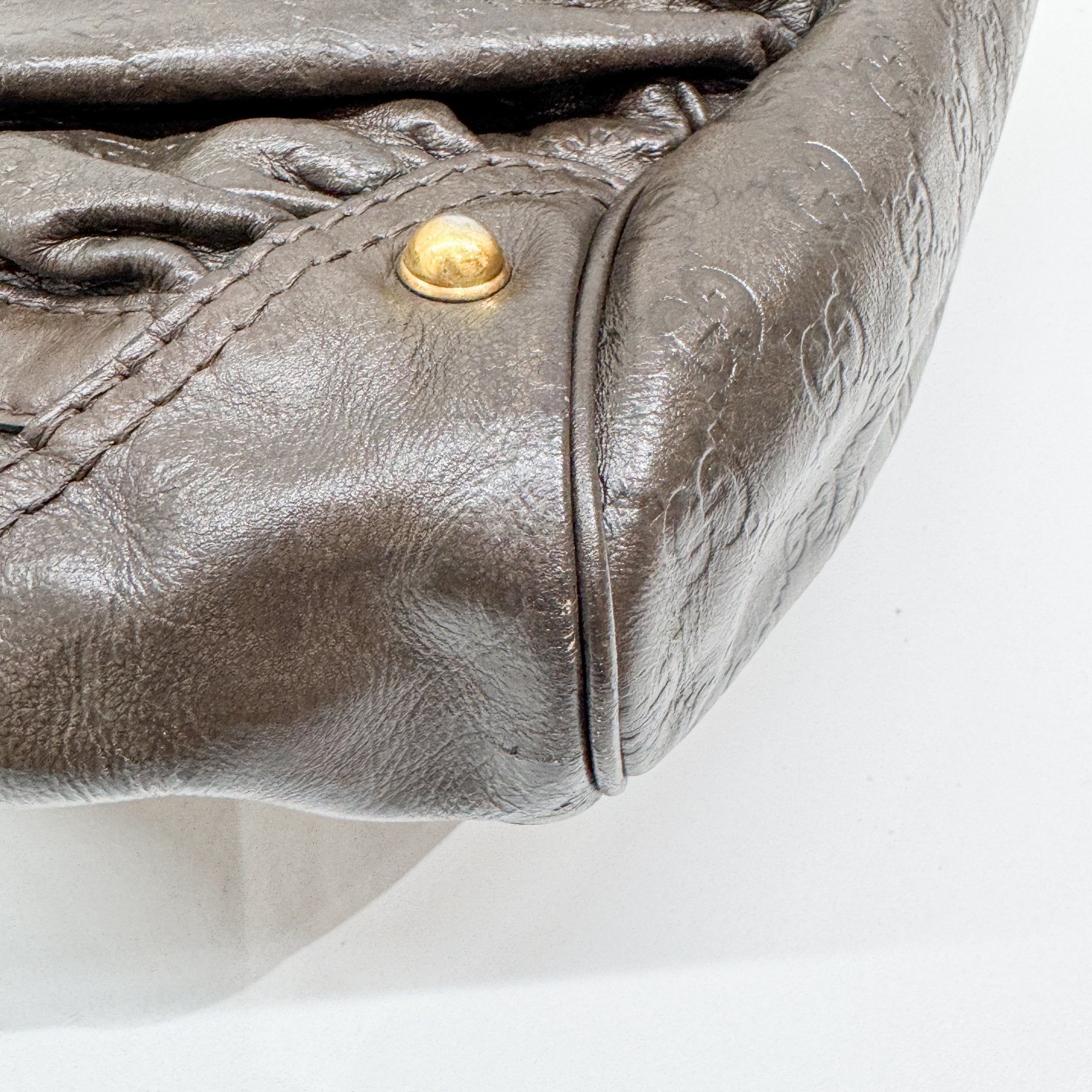 Jockey Brown GG Leather Canvas Shoulder Bag