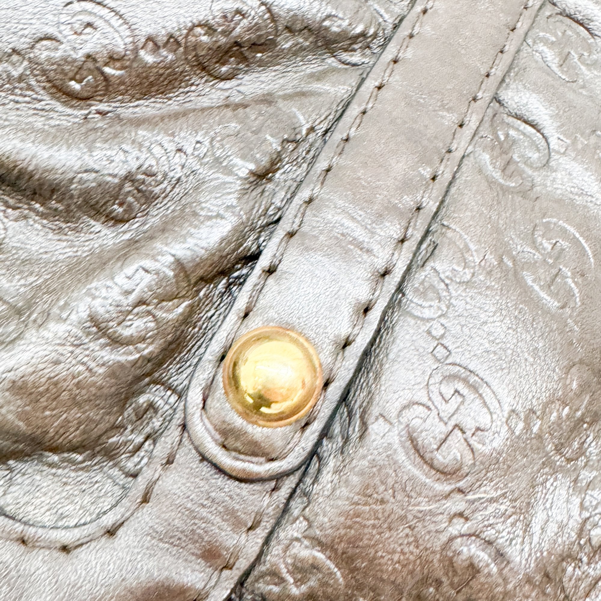 Jockey Brown GG Leather Canvas Shoulder Bag