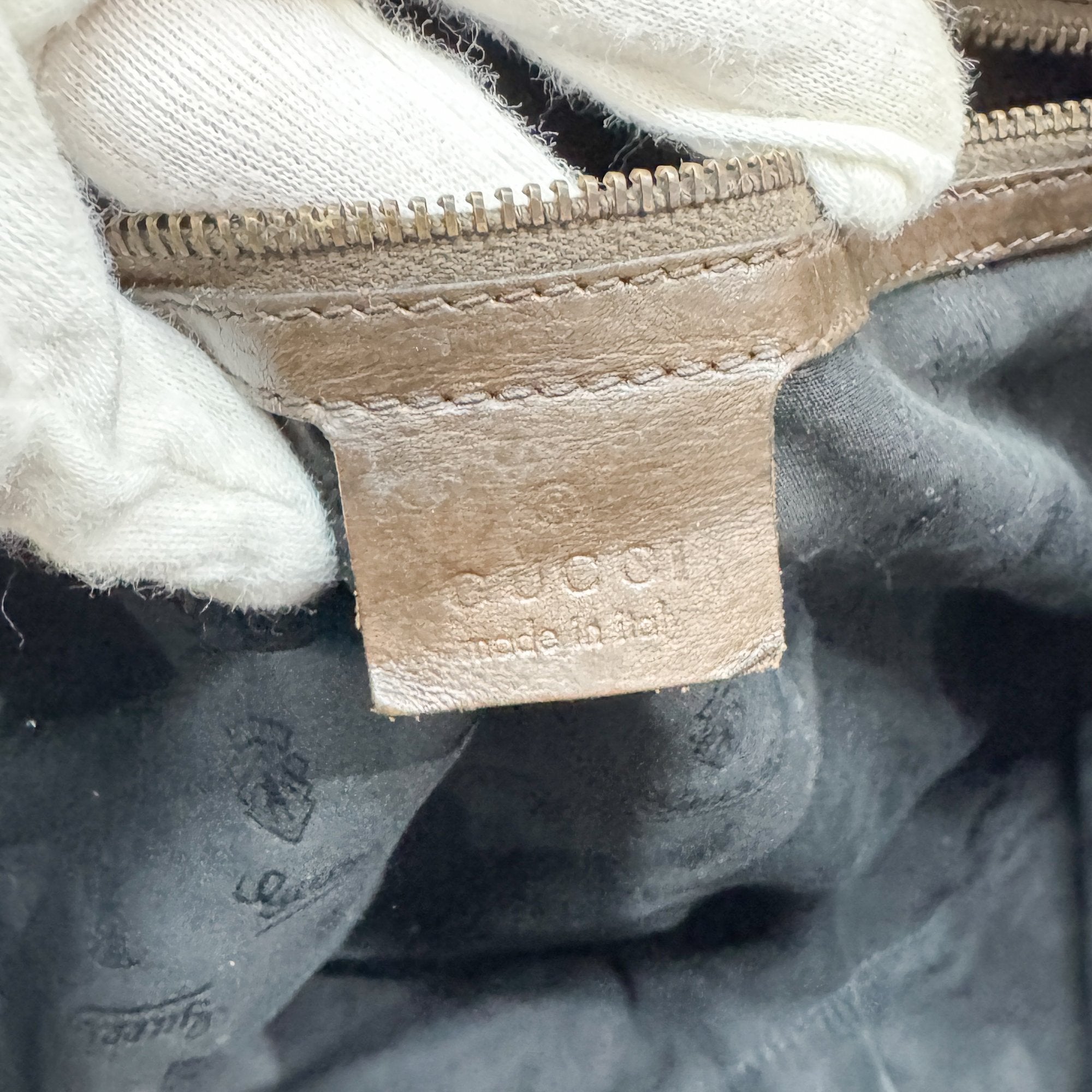 Jockey Brown GG Leather Canvas Shoulder Bag