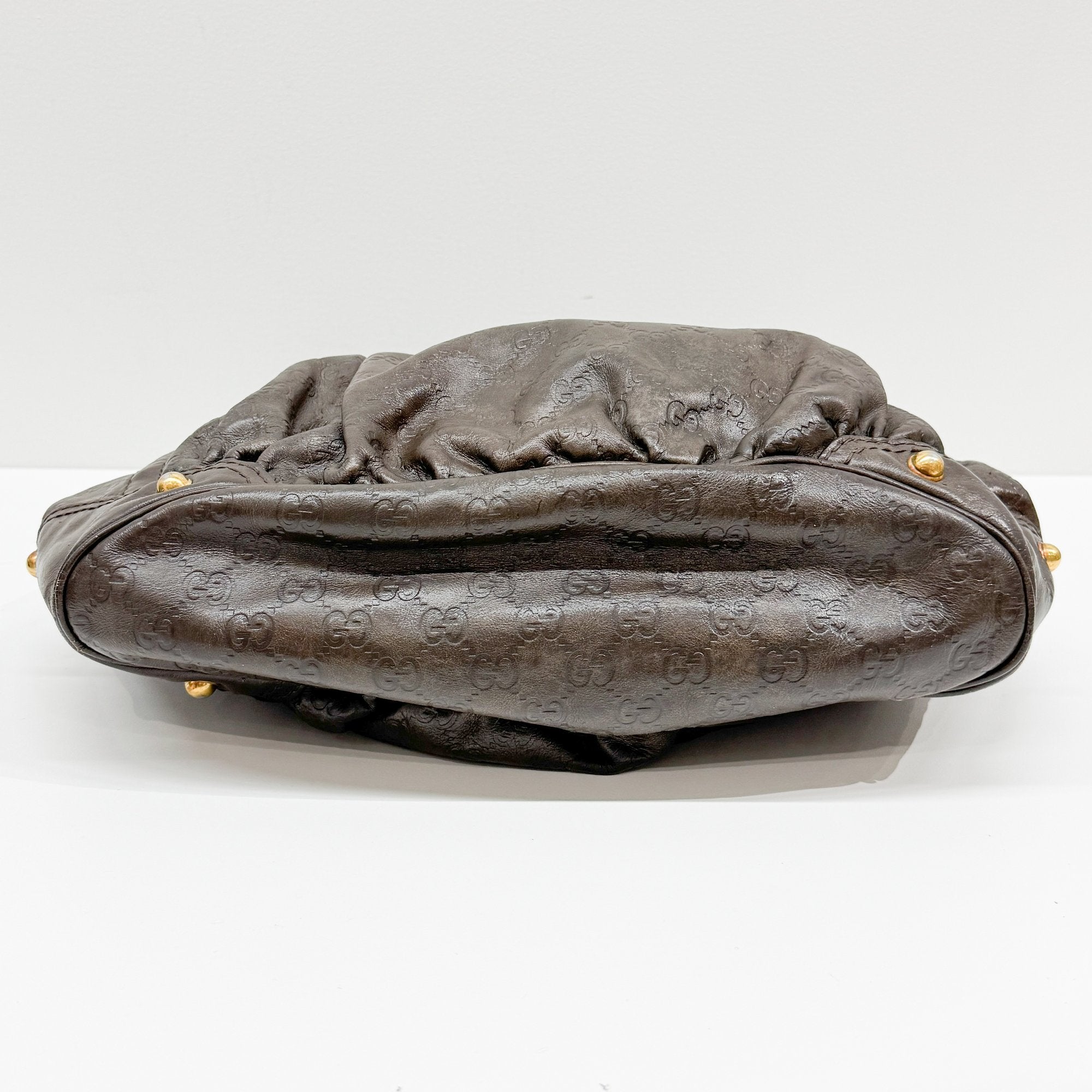 Jockey Brown GG Leather Canvas Shoulder Bag