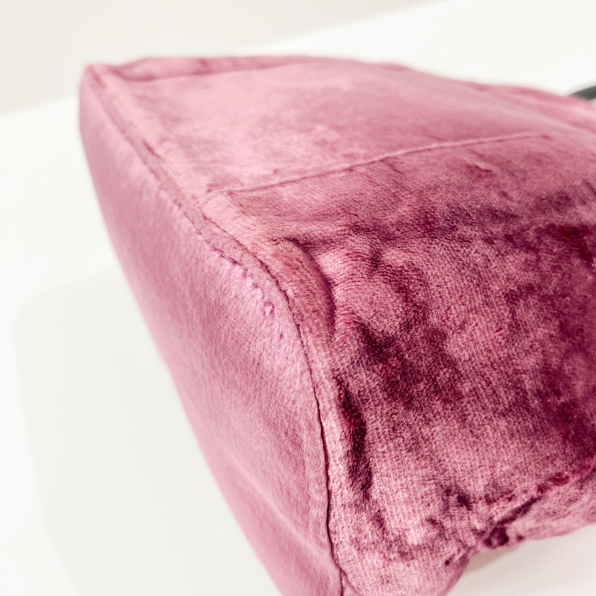 Pink Velvet Ring Handle Bucket Handbag