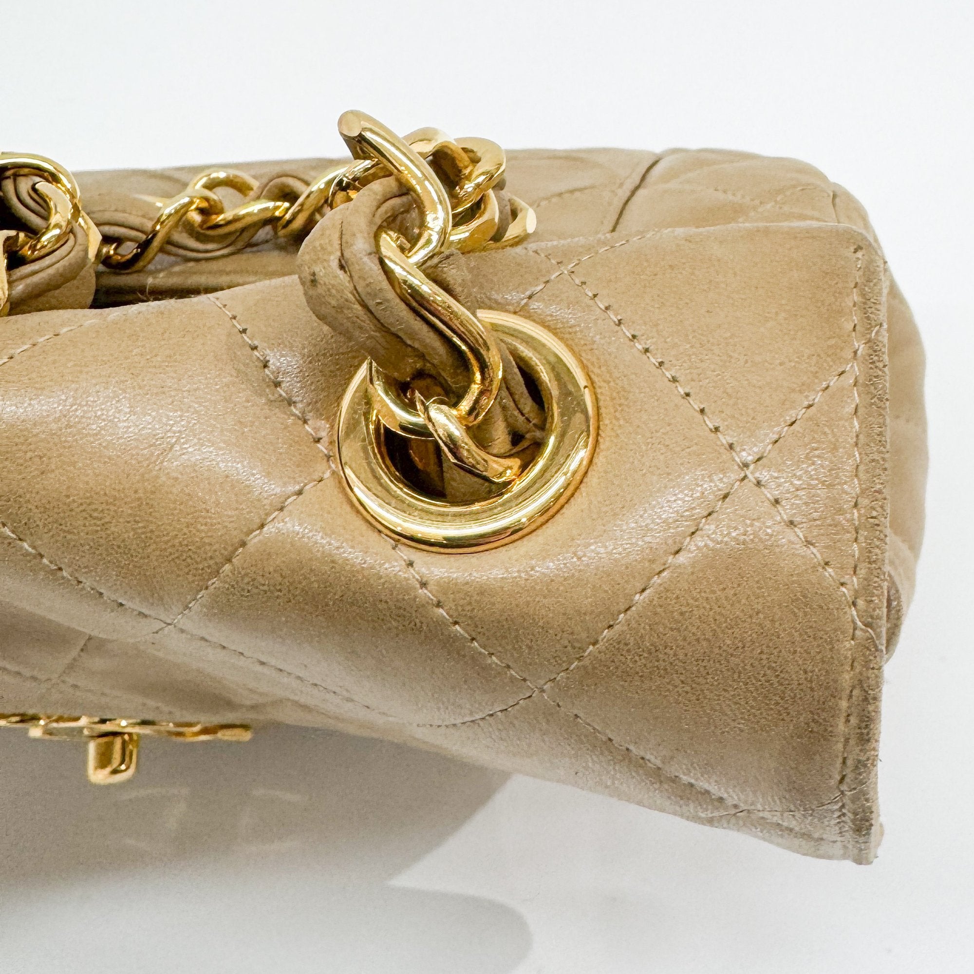 Large Timeless Classic Single Flap Matelassé Brown Lambskin Leather Shoulder Bag