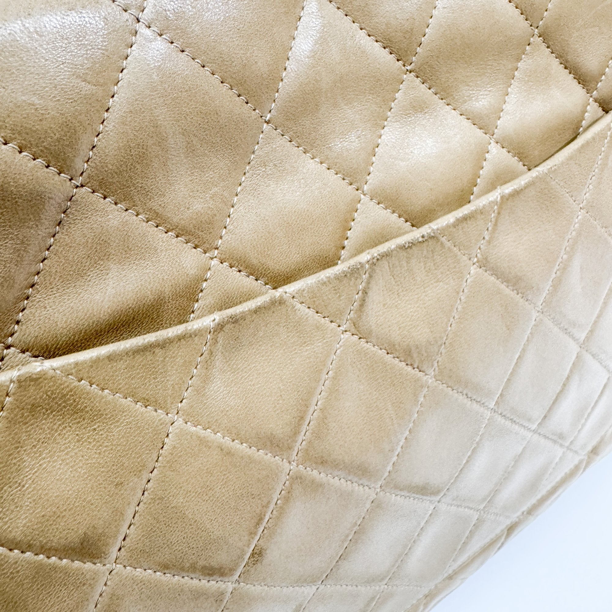 Large Timeless Classic Single Flap Matelassé Brown Lambskin Leather Shoulder Bag