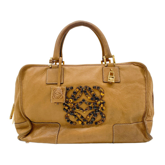 Amazona Brown Leather Hand Bag