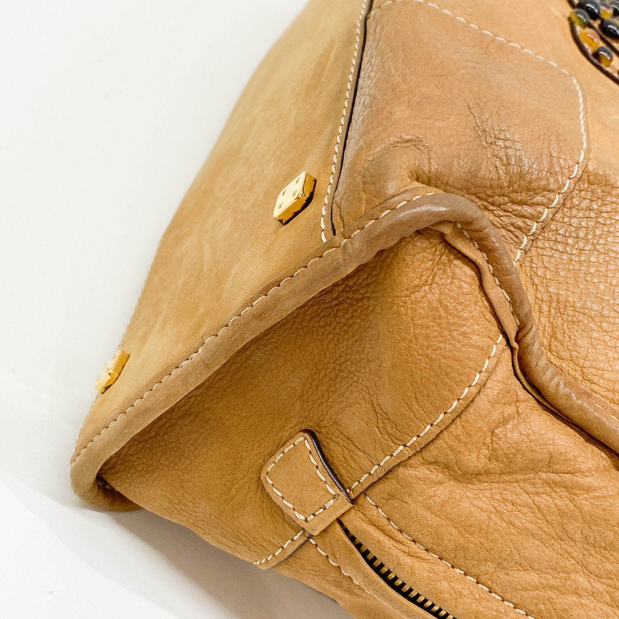 Amazona Brown Leather Hand Bag