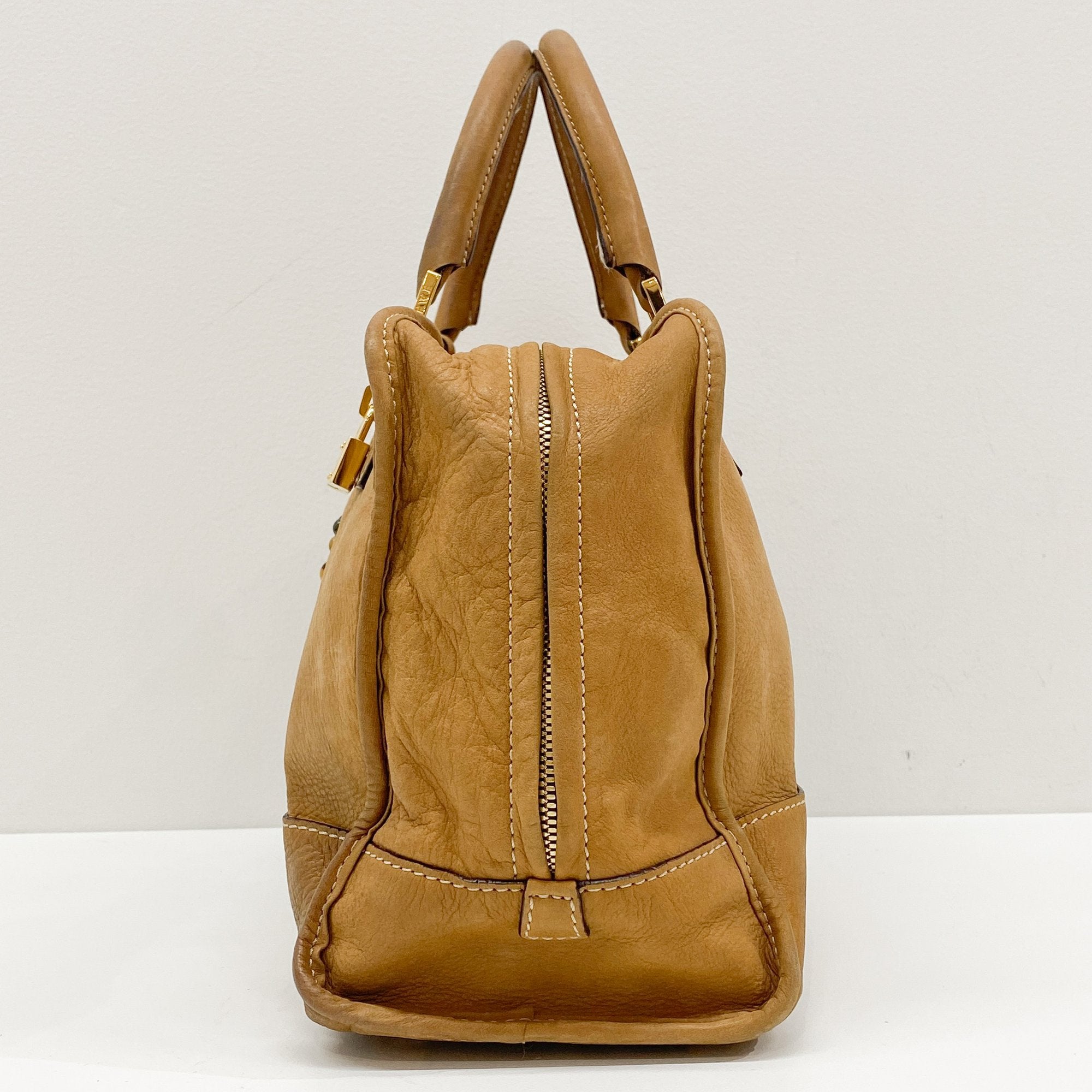 Amazona Brown Leather Hand Bag