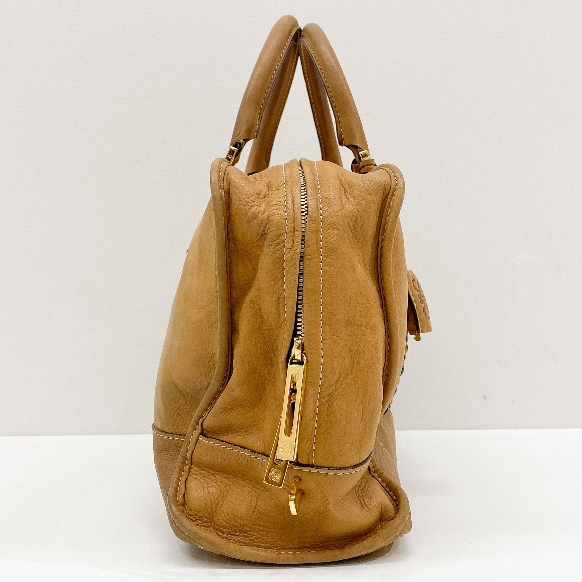 Amazona Brown Leather Hand Bag