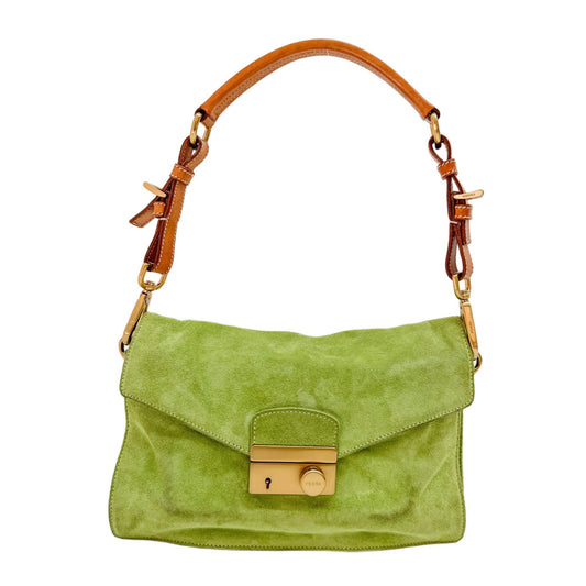 Green Suede Shoulder Bag